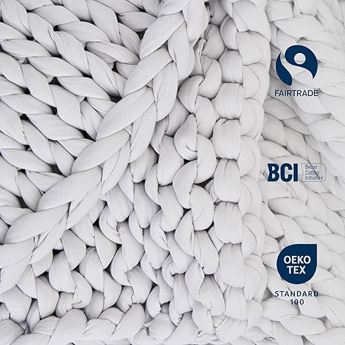 Miniatura 4 de Bearaby Mantas de algodón tejidas a mano para adultos, manta de punto grueso, sostenible, transpirable, orgánica, refrescante, lavable a máquina