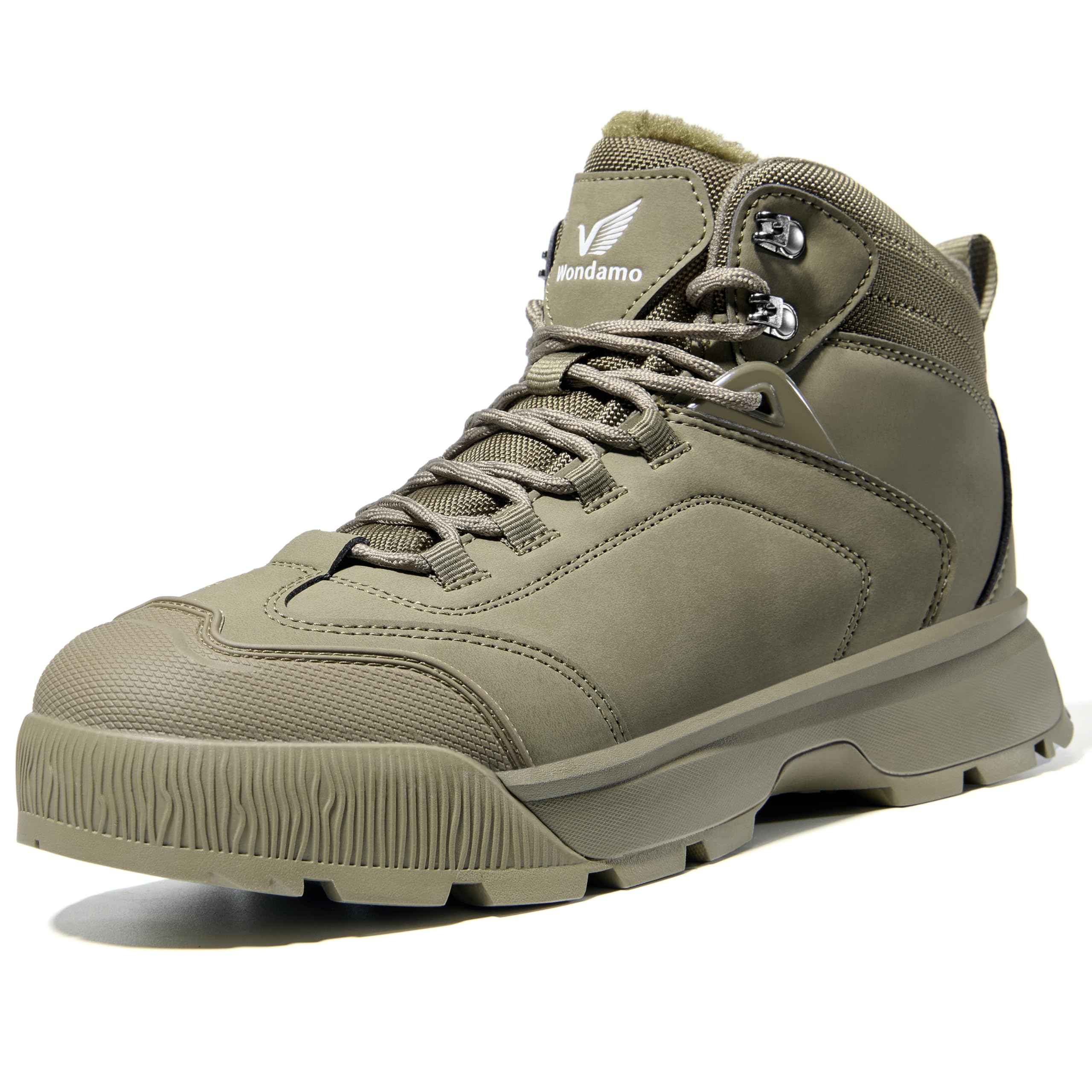 Wondamo Men's Insulated Winter Snow Boots | Waterproof Lightweight Non-slip Cold Weather Shoes Warm to -25°F With Impact resistant Toe Protection