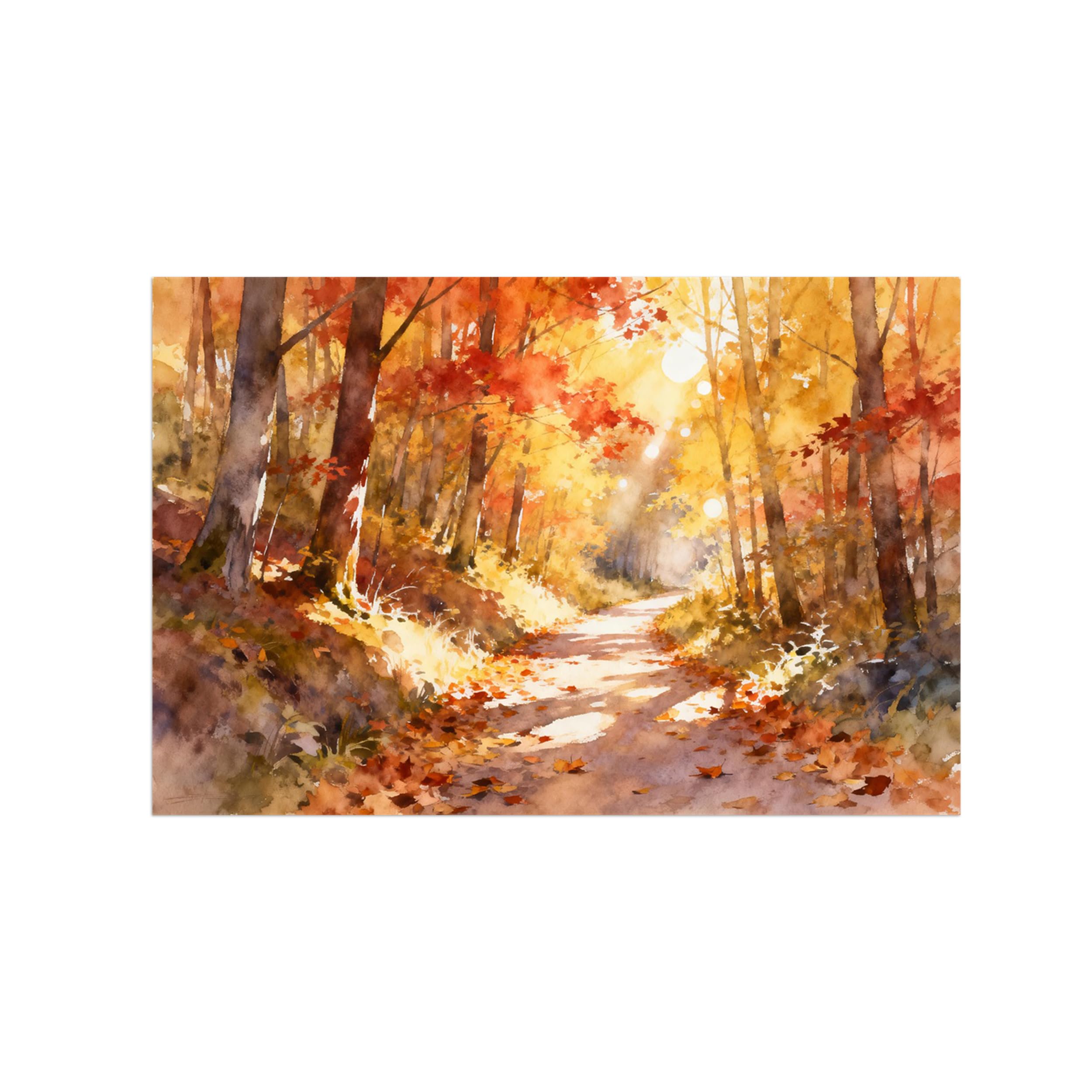 OZPWBVY Autumn Forest Landscape Canvas Wall Art Print Painting 70x105cm Unframed