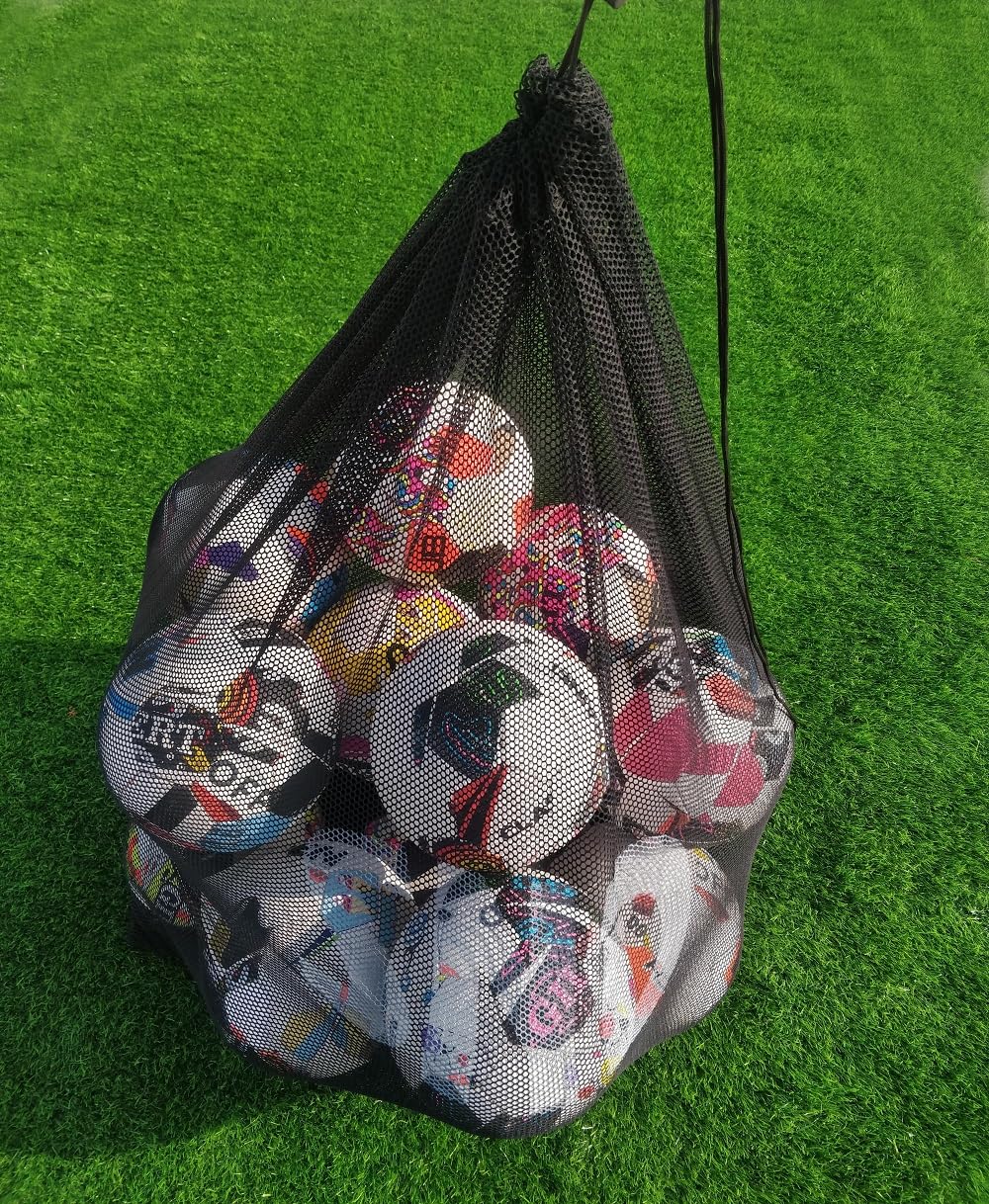 Heavy-Duty Mesh Ball Carry Bag – Large Capacity Sports Ball Storage Net for Footballs, Basketballs, Volleyballs – Drawstring Closure & Shoulder Strap – Ideal for Coaches, Gyms & Teams — image 1