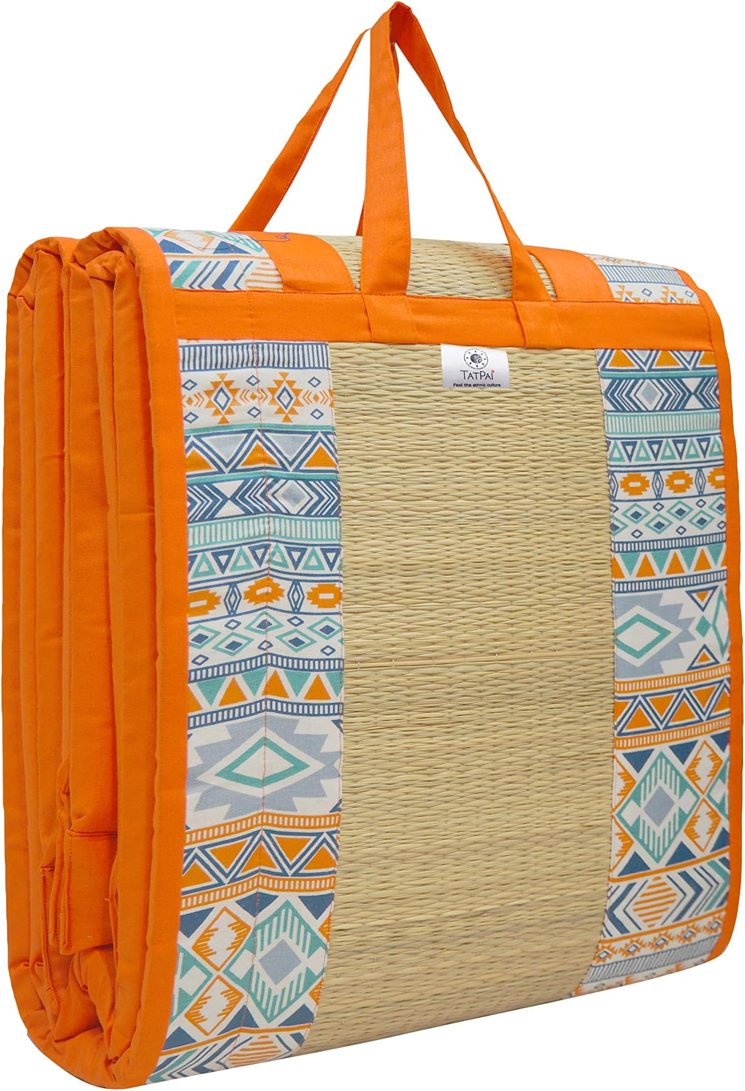 Home Tex LifeKora Grass Cushion Sleep Healthy, Easy Portable and Folding Mat (Urban Tribe,4 X 6 Ft,18 Mm Thickness)