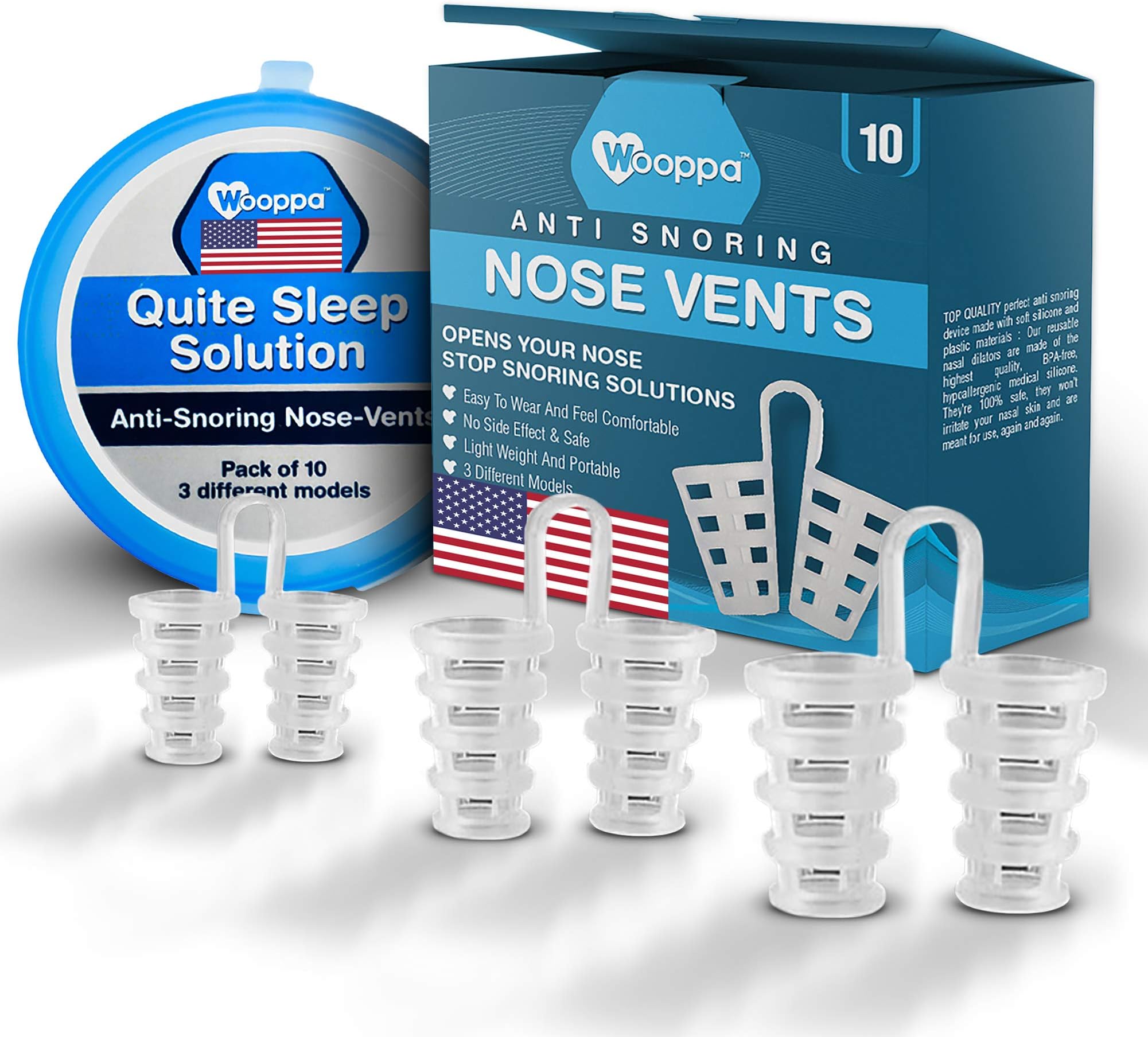 Snoring Solution - Anti Snoring Solutions - Anti Snoring Devices - Snore Aids - Nose Vents - Snore Nasal Dilators - 10 Pack - Snore Stopper Set - Reduce Snoring - Stop Snoring