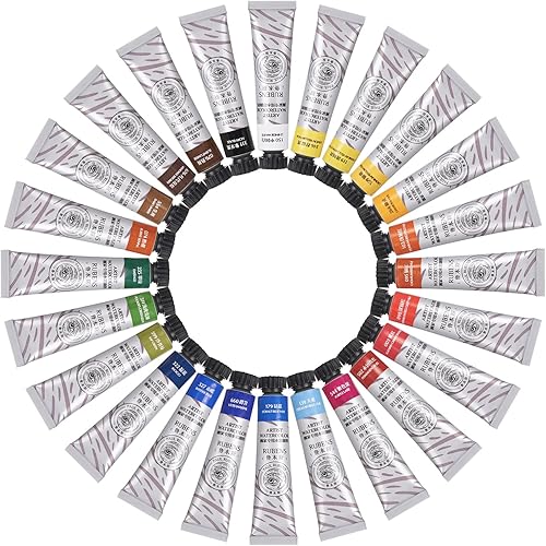 Miniatura 9 de Paul Rubens Juego de pintura de acuarela de 24 colores vibrantes de 0.4 fl oz  0.4 onzas líquidas, tubos de acuarela con gran valor, pinturas de