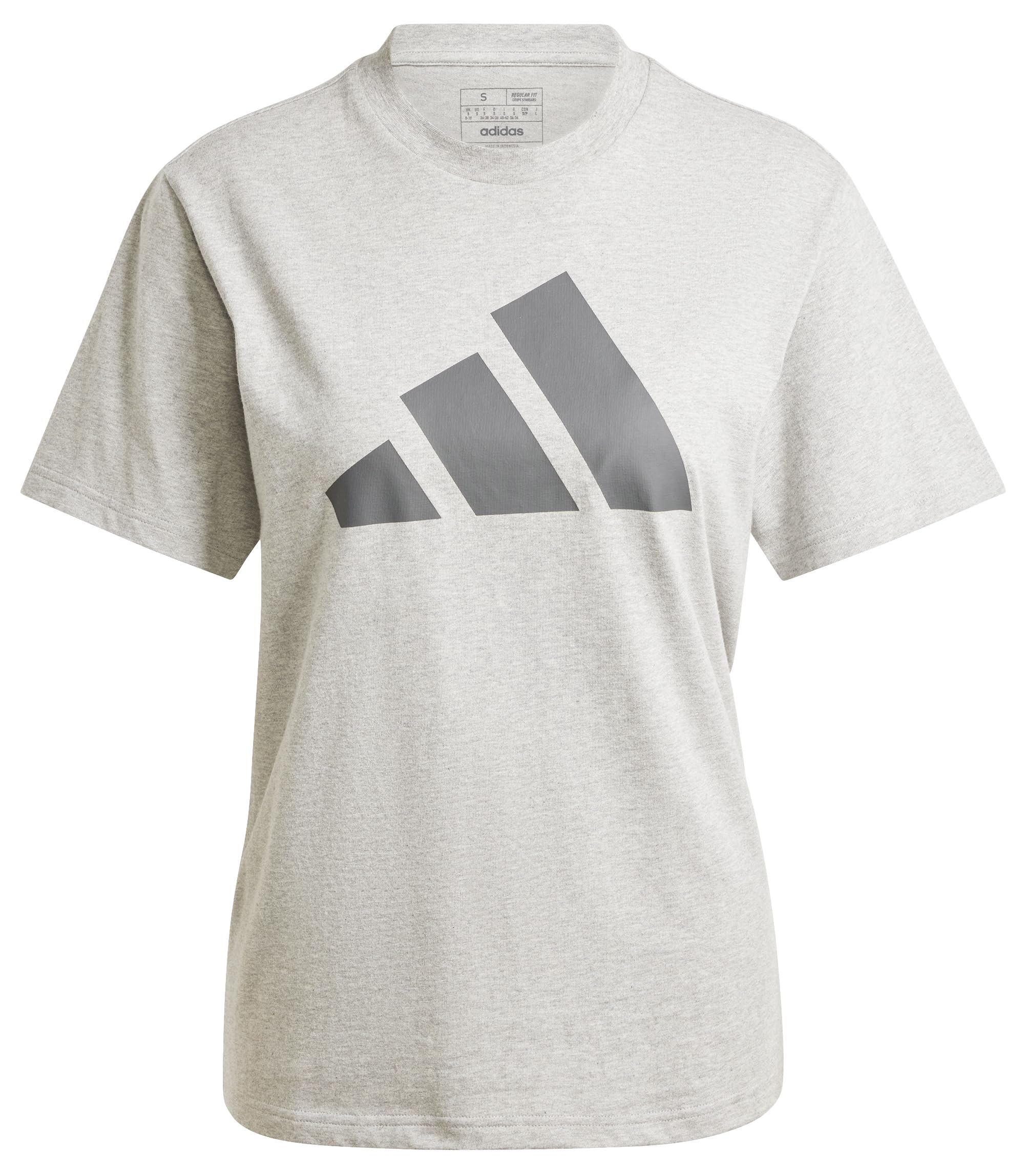 adidas Women's PWR 3 Graphic TEE, Medium Grey Heather, L