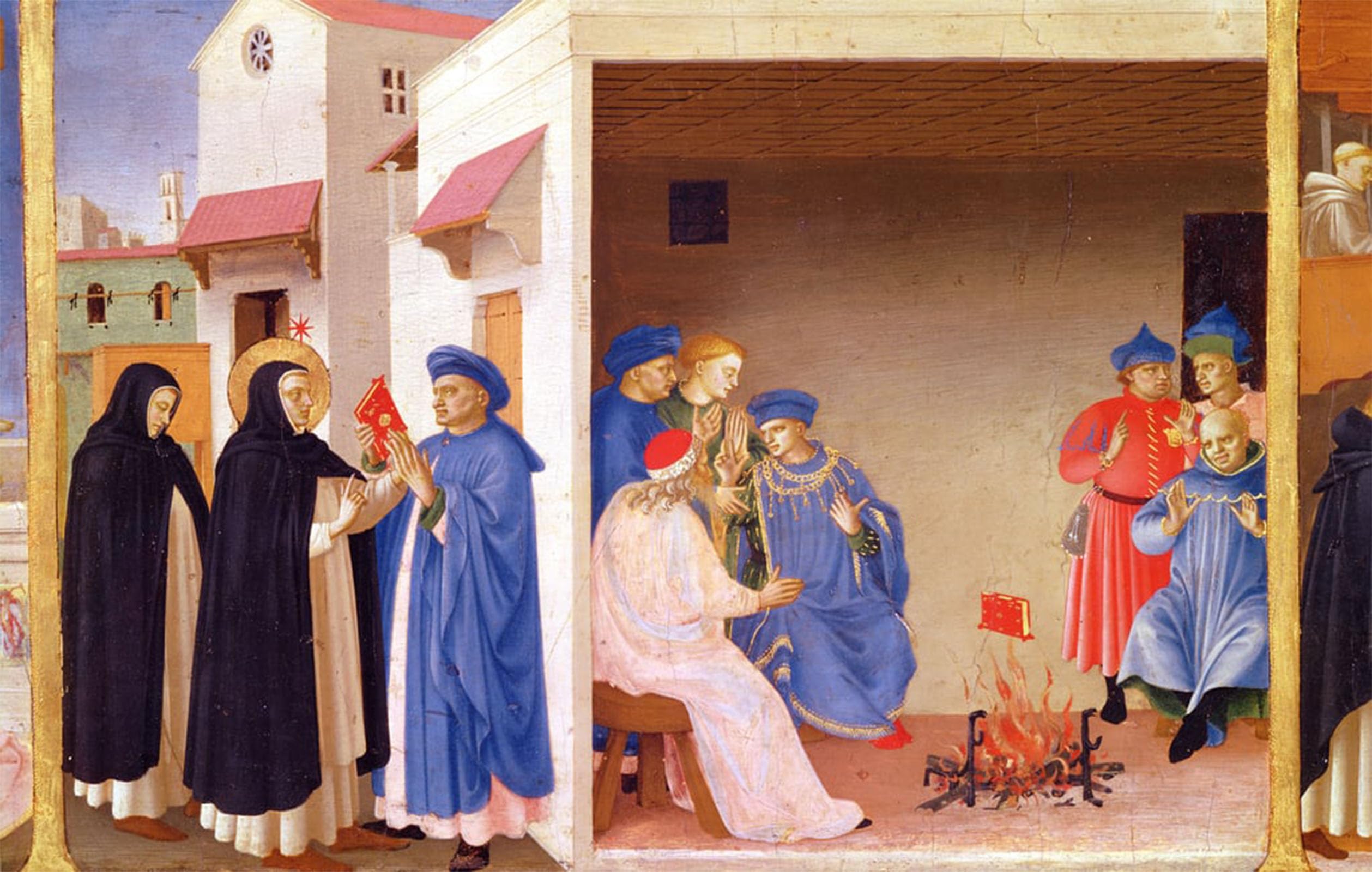 ARTXLXXBN Famous Prints Artwork Pictures Poster Painting Art the Coronation of the Virgin St Dominic Giving Back the Book to the the Albigensians by Fra Angelico for Home Decor 60x90cm