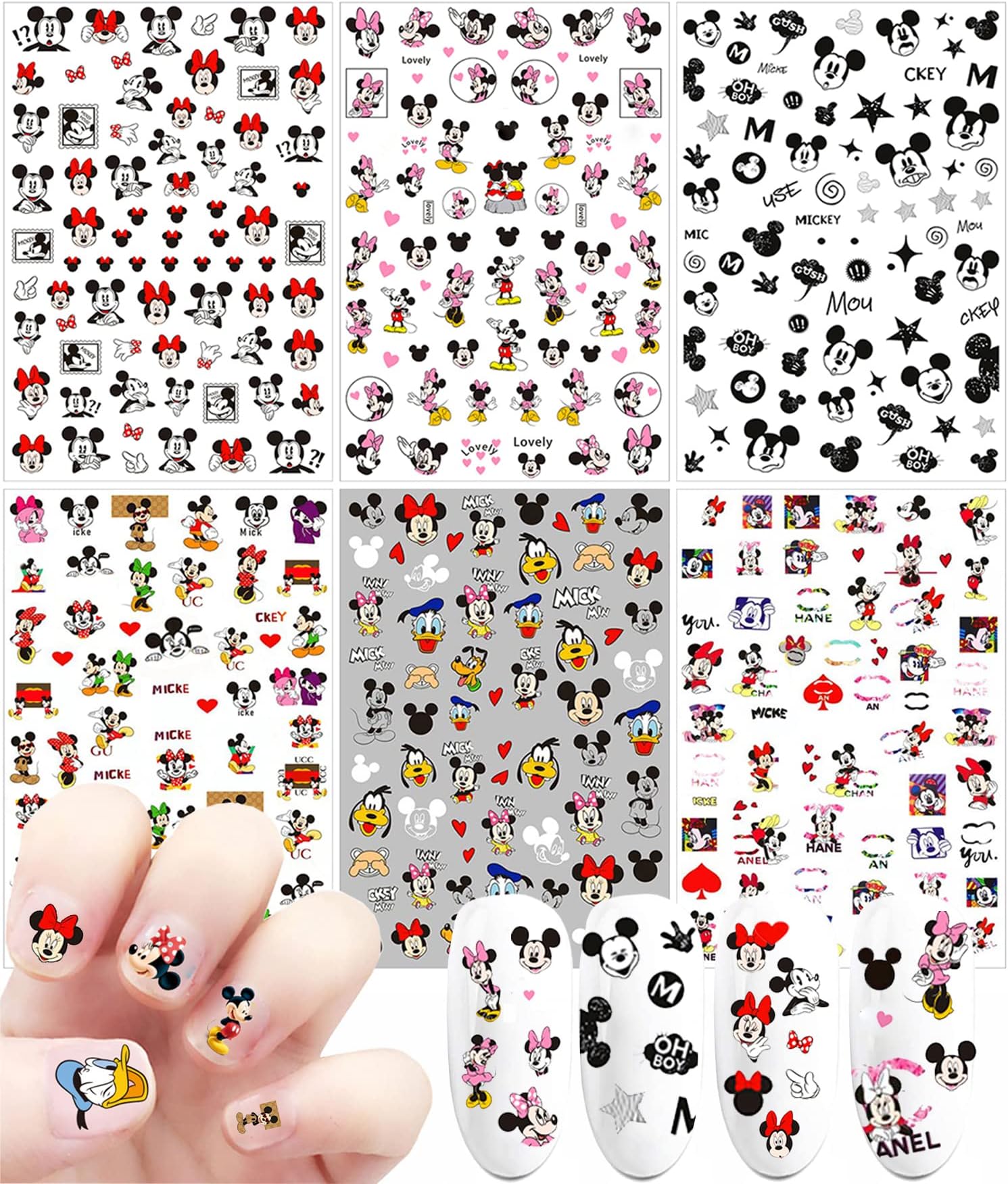 Cute Cartoon Nail Art Stickers Decals 3D Self Adhesive Nail