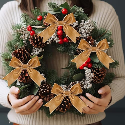 Miniatura 274 de Chuangdi 3/8 pulgadas, 60 yardas, cinta de terciopelo azul verde azulado de Navidad, cintas anchas de terciopelo vintage para adornos de árbol