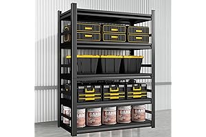 48" W Garage Shelving, Sturdy Garage Shelves Steel Heavy Duty Shelf