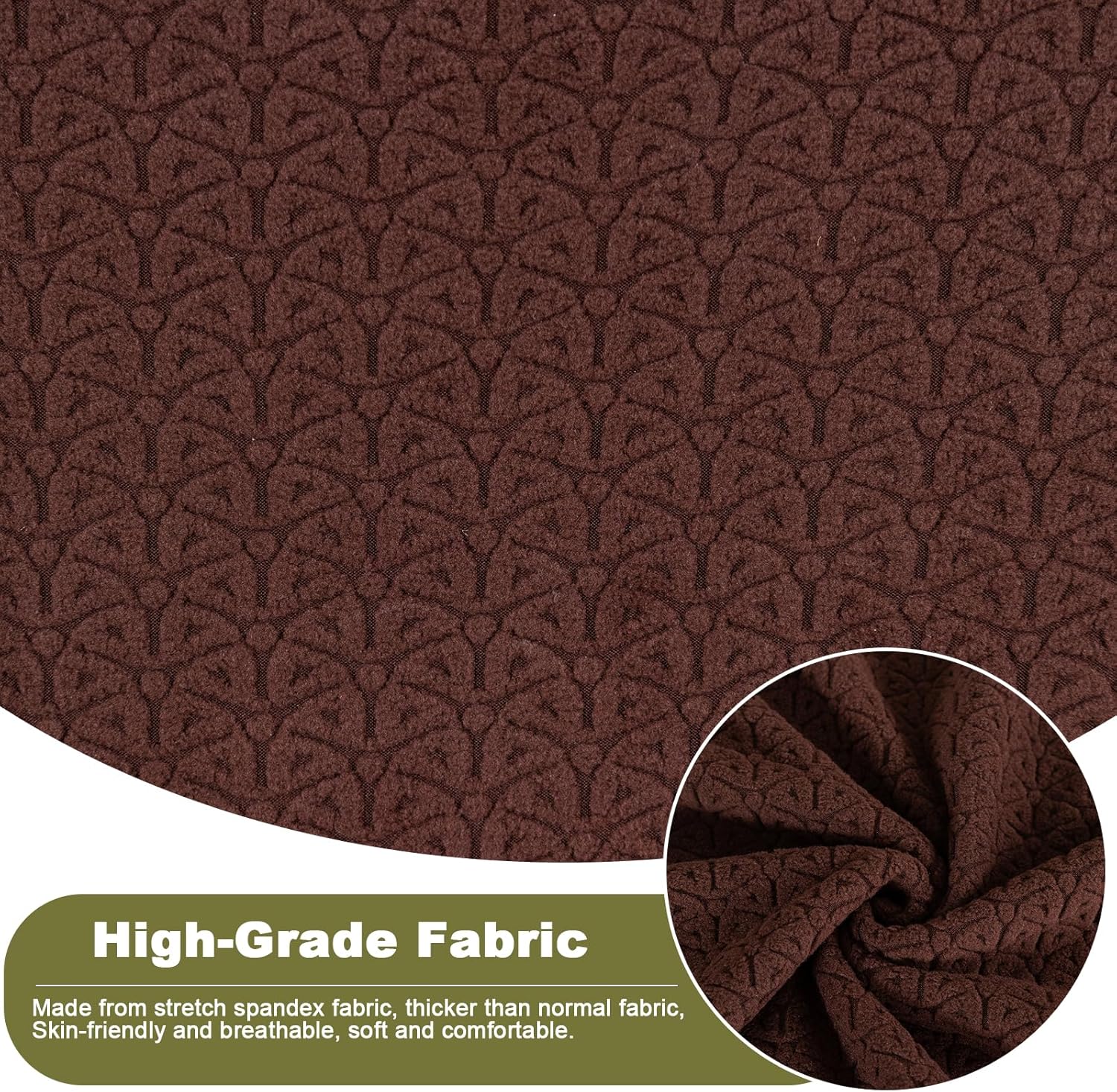 NILUOH Stretch Wingback Chair Slipcover 2-Piece Wing Chair Slipcovers Sofa Cover Furniture Protector Soft with Elastic Bottom, Spandex Jacquard Fabric,Coffee