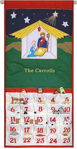 Miniatura 4 de Pockets of Learning - Calendario de Adviento personalizado de natividad tradicional  Decoración navideña, escena del pesebre de la guardería,
