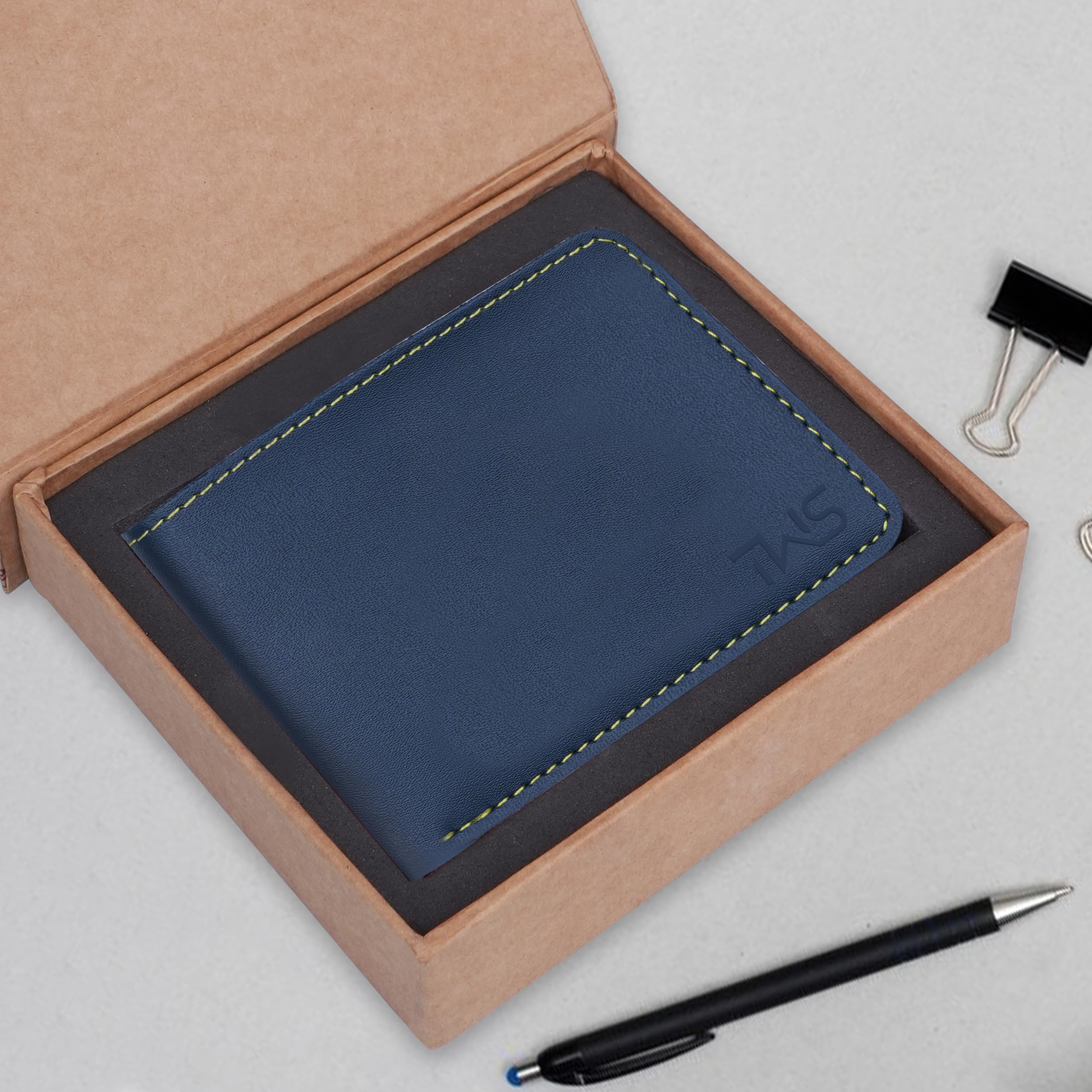 The Wallet Store Vegan Leather Wallet For Men - Blue