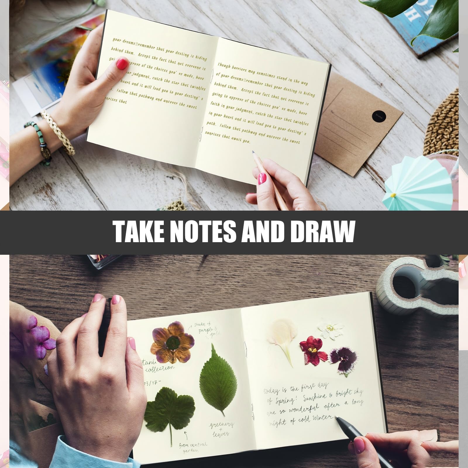 Thenshop 50 sztuk mini notebooków luzem 10 x 10 cm, czarny, pusta strona