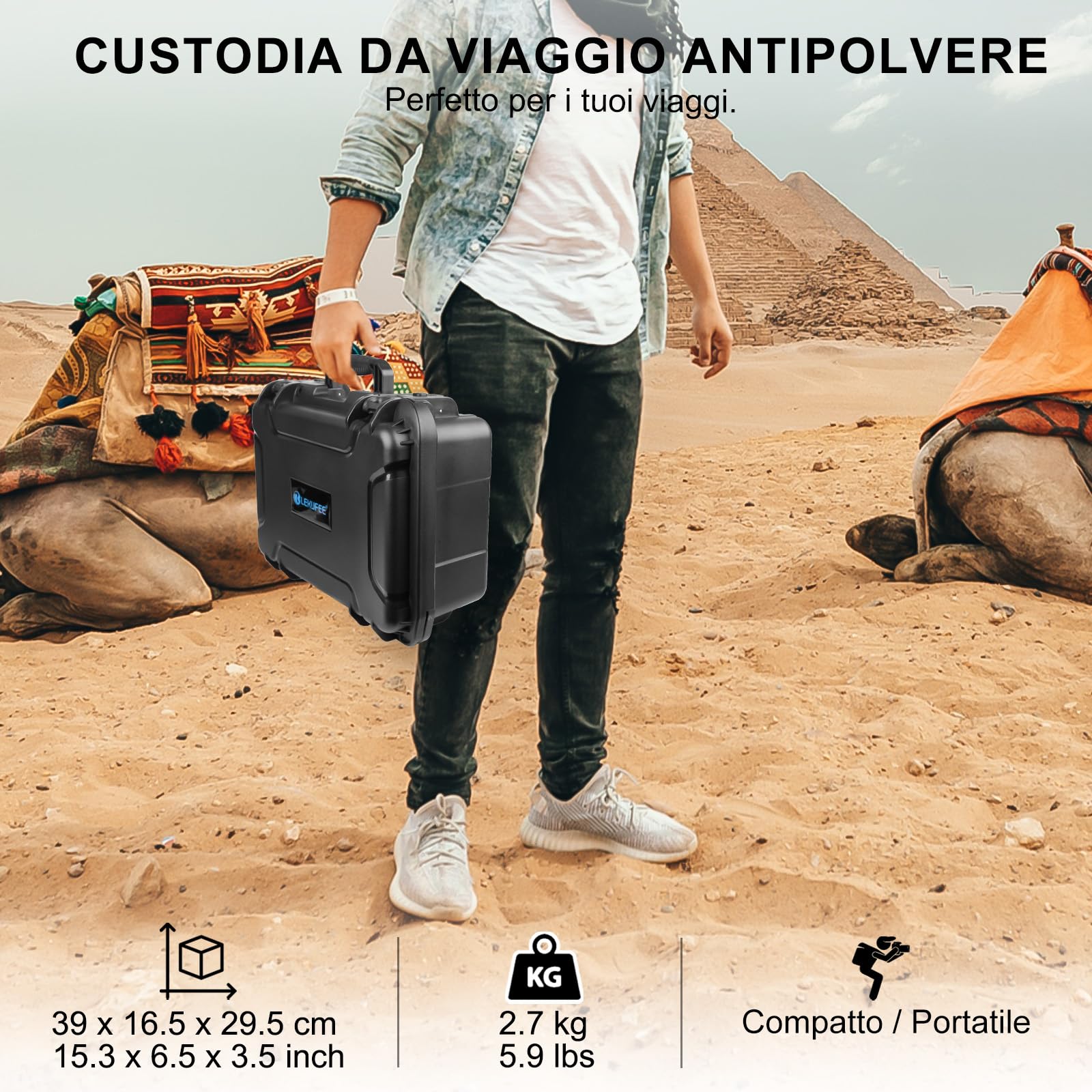 LEKUFEE Custodia Rigida Impermeabile per DJI Mavic 3 Pro/Mavic 3 Classic/3 Combo,DJI RC 2/RC/N2/N1 e Accessori [Solo Custodia]