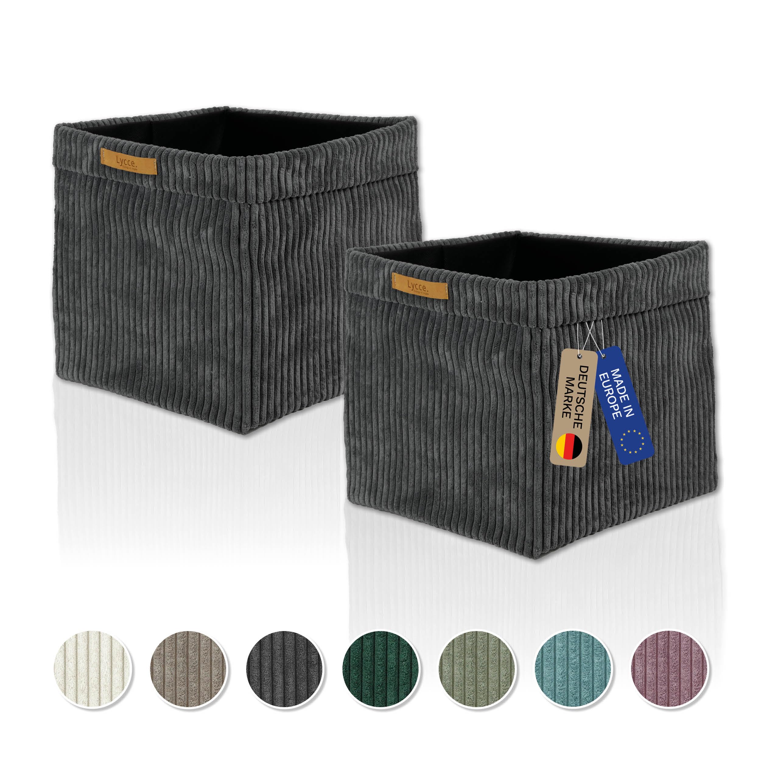 Lycce Kallax Box Cord 2er Set | Insert Kallax 33 x 33 x H31 cm | Scatola di archiviazione con rivestimento in corda rimovibile adatta per lo scaffale Kallax | Scatole di ordinamento pieghevoli in