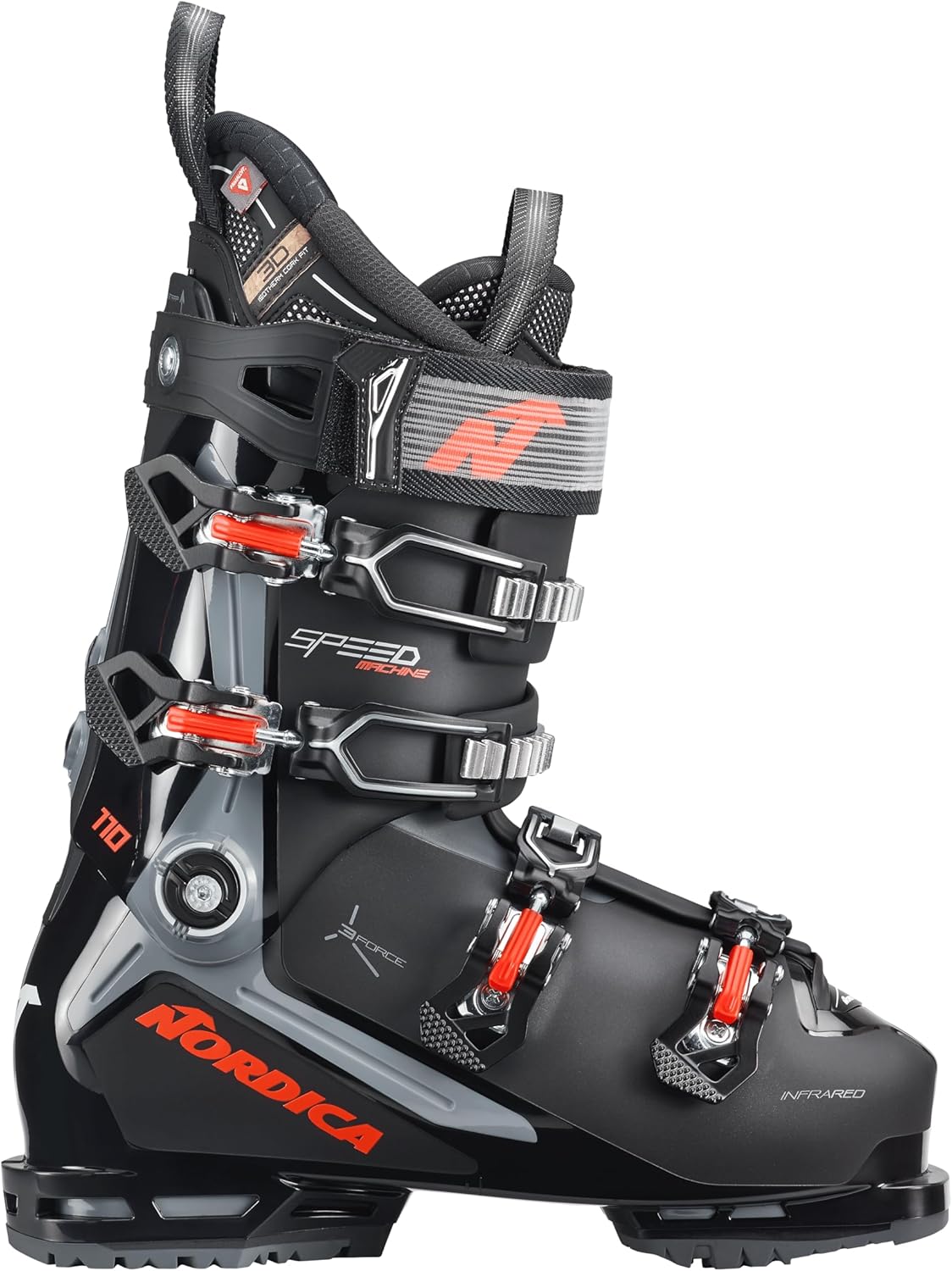 NORDICA Men's Speedmachine 3 110 Insulated Medium Volume Winter Sports All-Terrain Alpine Freeriding Mountain Touring Ski Boots, Gripwalk Soles, Customizable Anatomical Shell