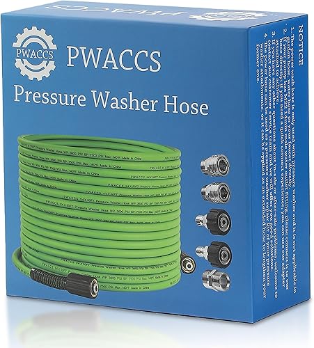 Miniatura 9 de PWACCS Manguera de lavado a presión de 50 pies x 14 pulgadas, resistente a las torceduras, manguera universal de extensión de lavado de alta