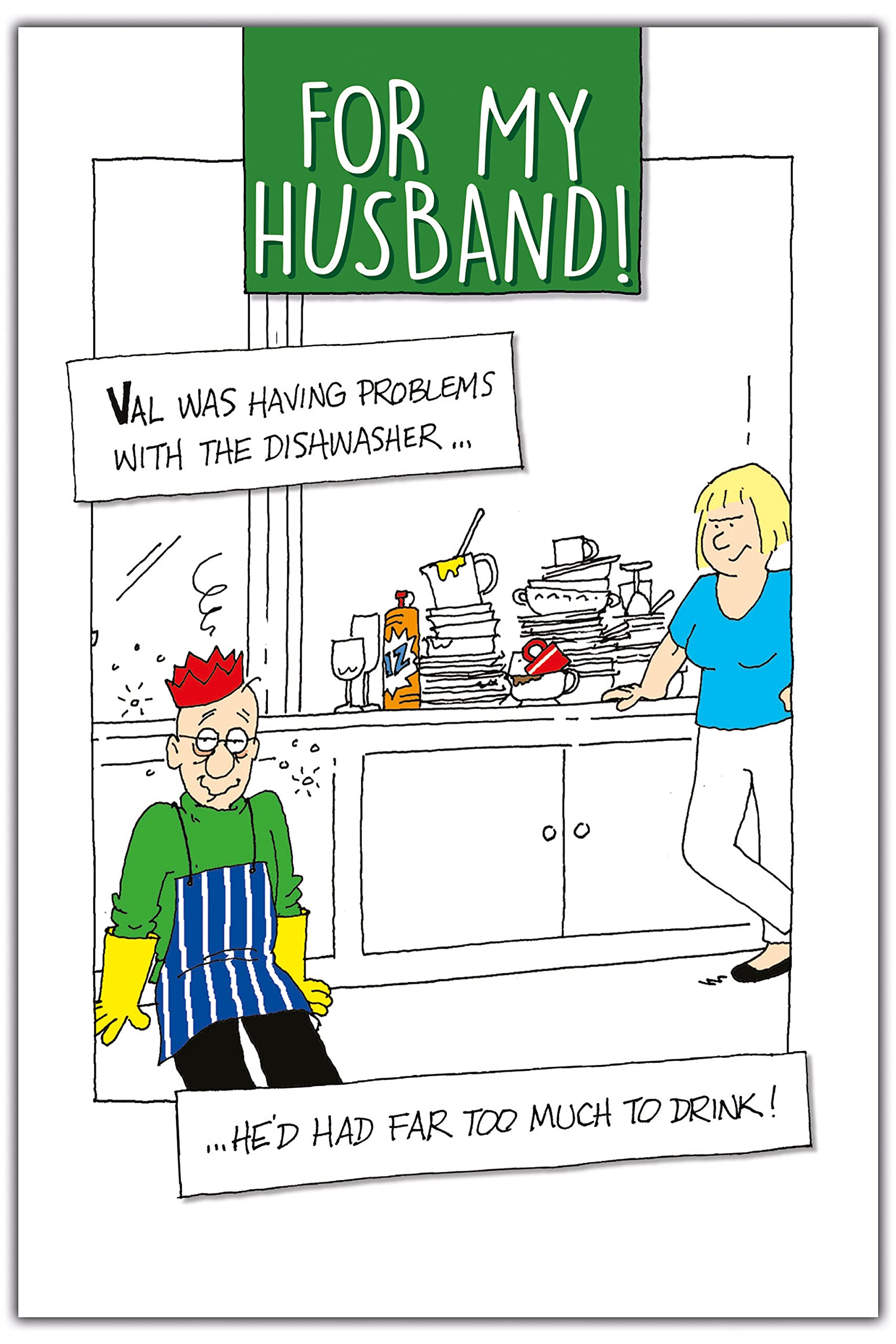 Norbert & Val, Dishwasher, Husband, Christmas Card, 159x235mm