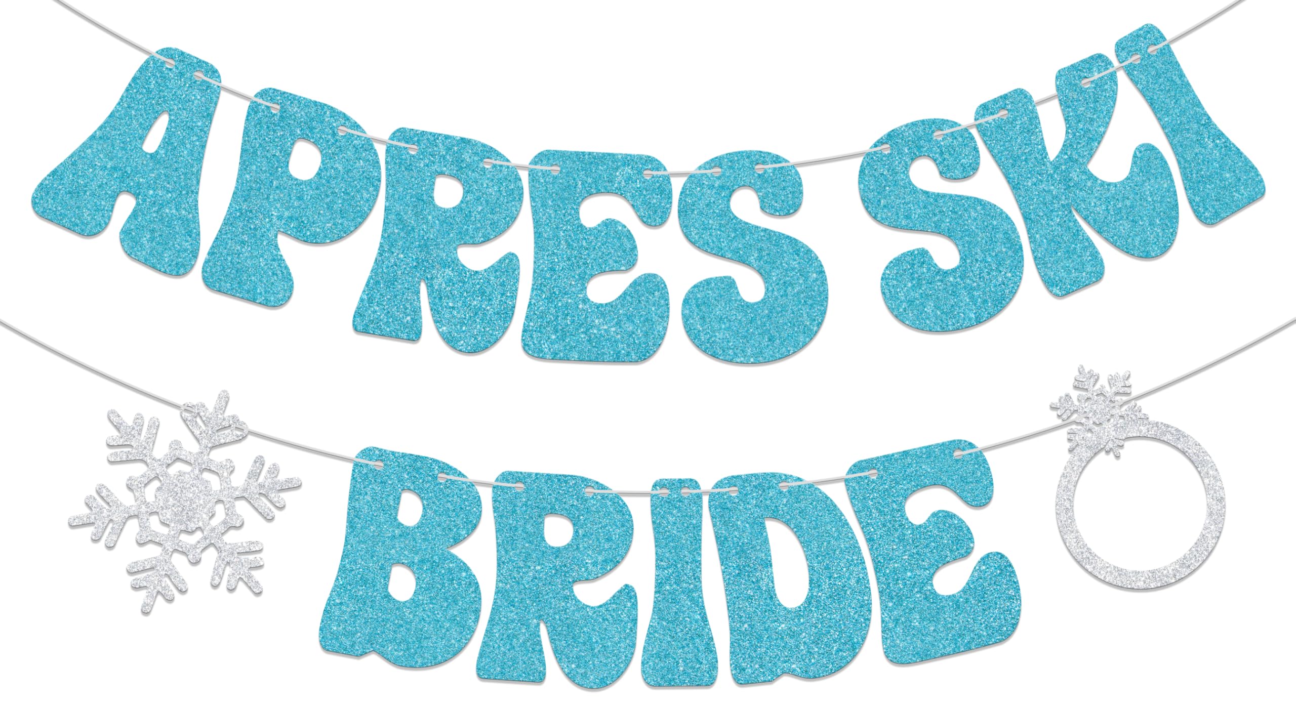 Apres Ski Bride Banner Snow in Love Banner Apres Ski Bachelorette Bridal Shower Party Decoration Light Blue Glitter
