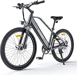 MileTrail1 26' - Bicicleta elétrica para adultos com sensor de torque e freios hidráulicos, alcance de 100 km, bateria removível de 36V 13Ah, velocidade de 25 km por hora