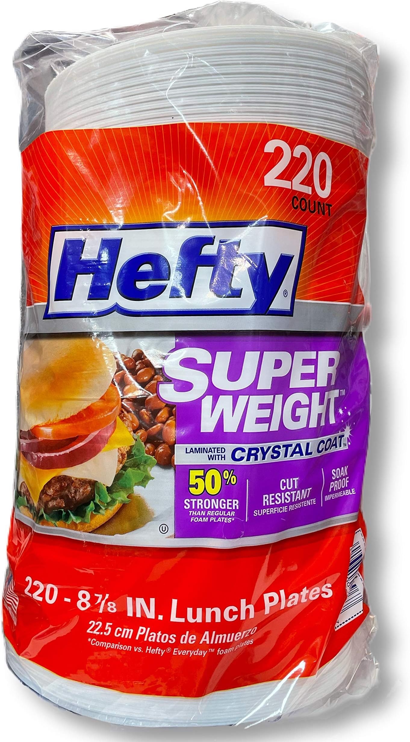 Super Weight 8 7/8 in Foam Plate, 220-count