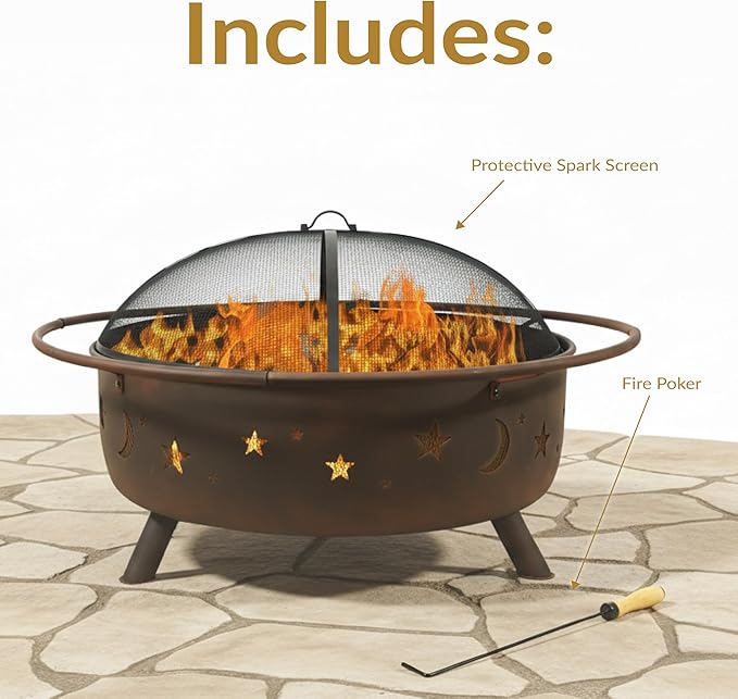 Sunnydaze Brasero Grande al Aire Libre de 42 Pulgadas miniatura 5