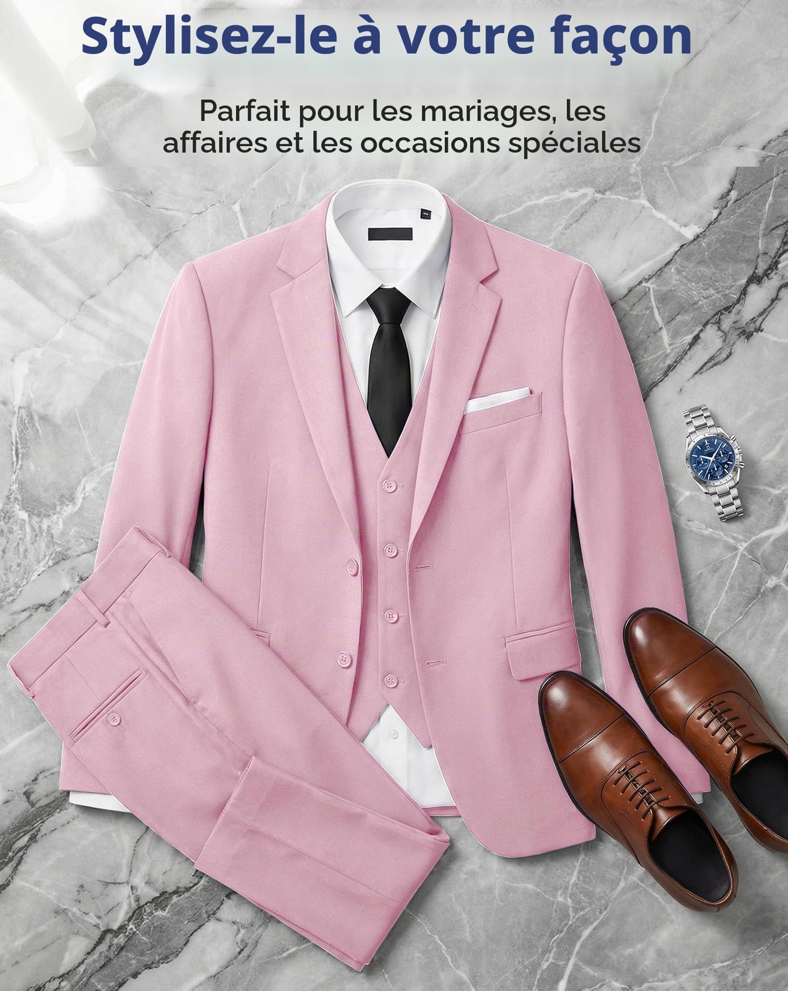 Men's 3 Piece Set Slim Fit Wedding Suit Groomsmen Prom Tuxedo Business Formal Casual Groom Suit Jacket Pants