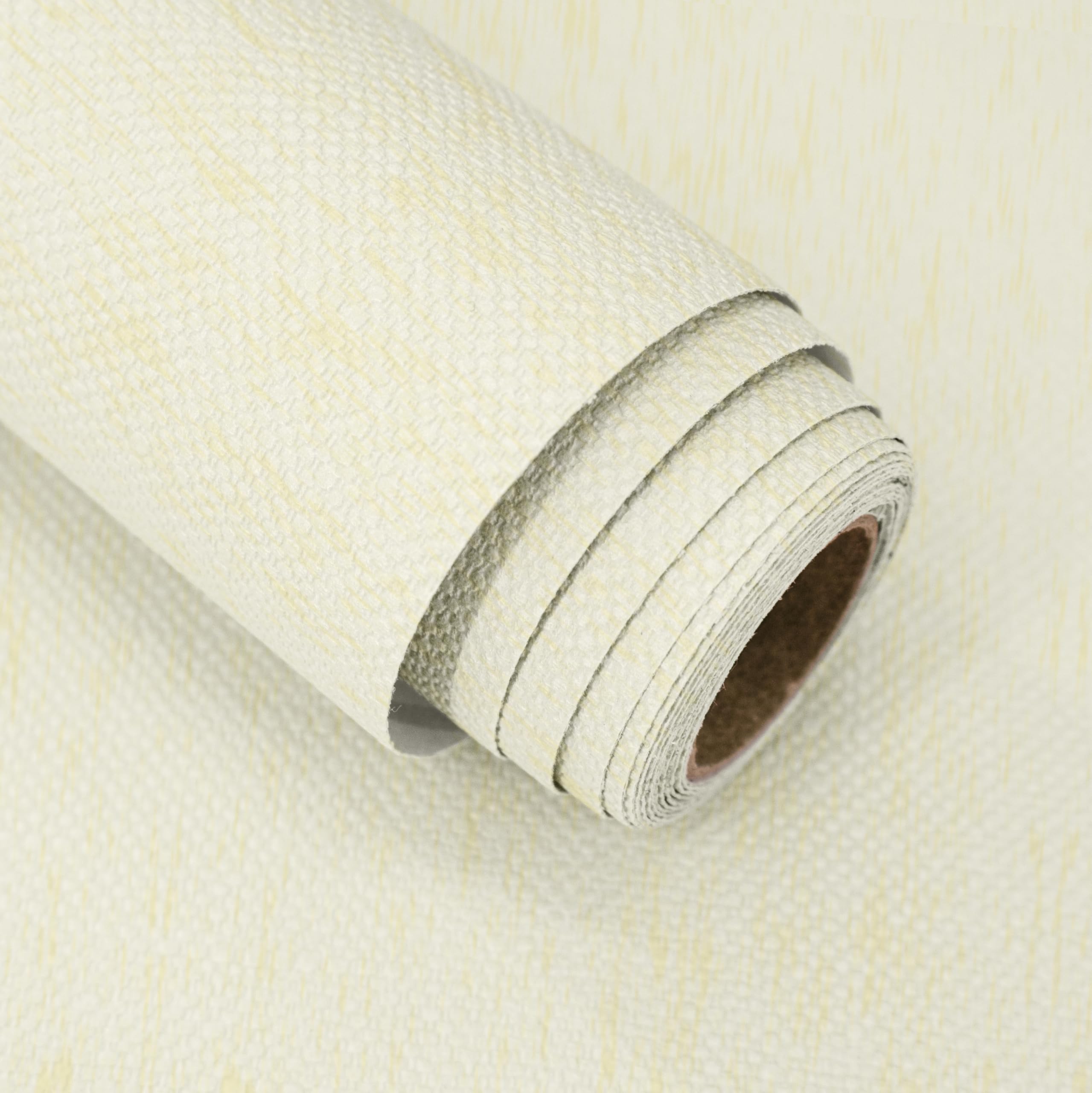 Grasscloth Peel and Stick Wallpaper Beige and Yellow Contact Paper 15.7inch x 196.8inch Textured Wallpaper Vintage Faux Linen Contact Paper Self Adhesive Removable Decor Wallpaper for Cabinets