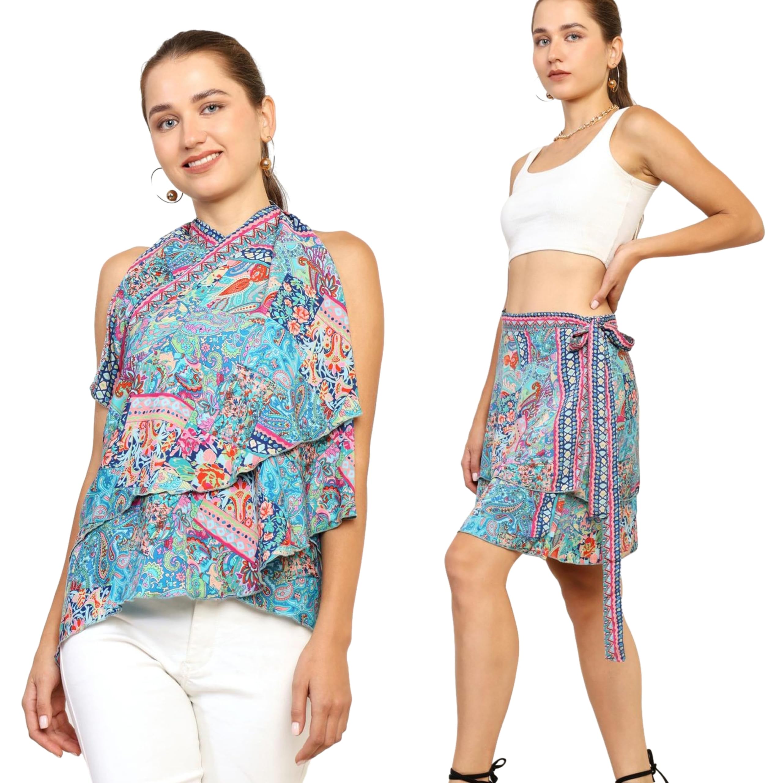 ke kanhaexports KE KANHA EXPORTS Western Stylish Skirt for Woman Latest Boho Shorts for Woman| Trendy Beach wear | wrap Skirt | Mini Skirts Shorts-picture-33