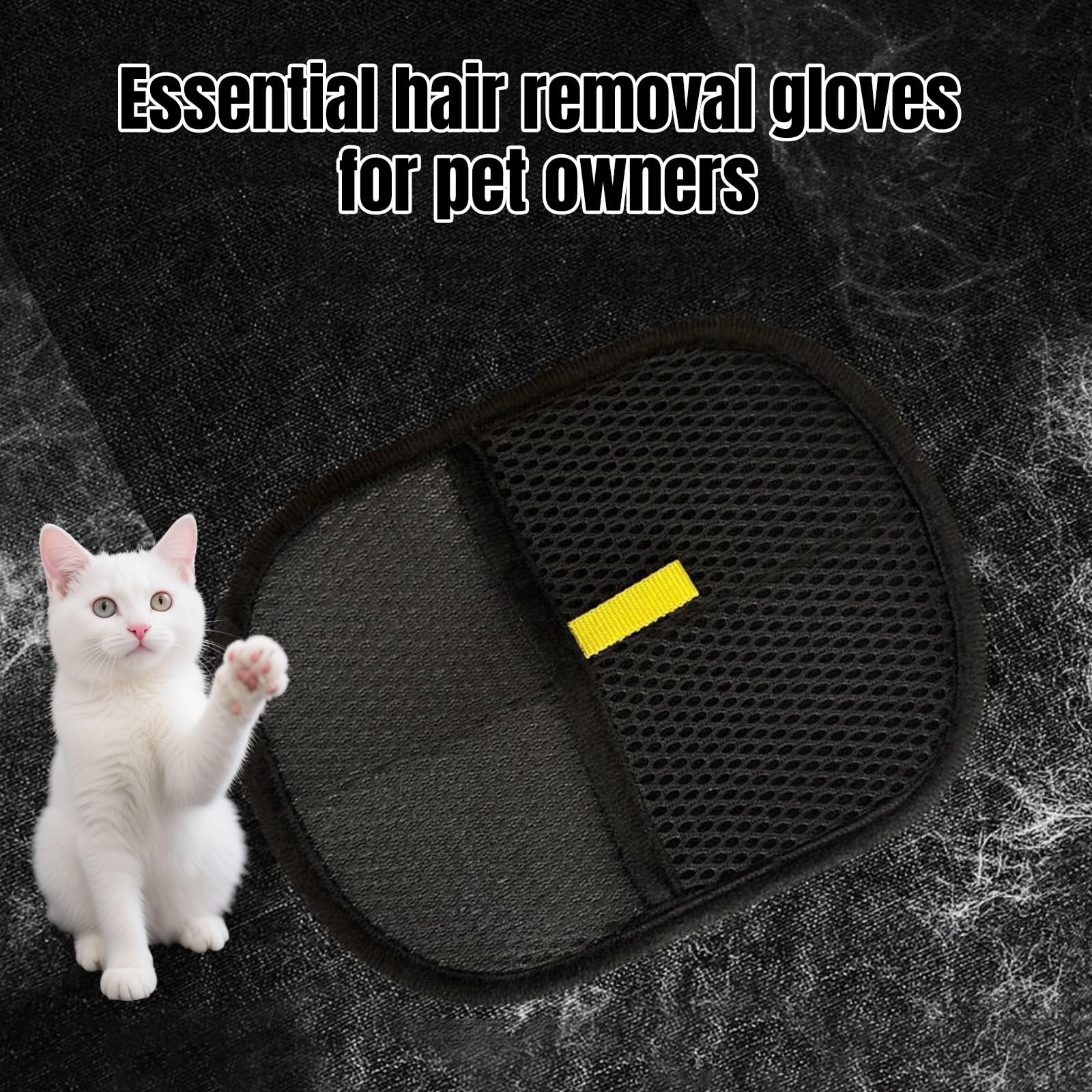 AzureRay Lot de 2 Gant de Toilettage Électrostatique, Épilateur Chien et Brosse pour Chat - Gant Anti Poils Animaux et Brosse Chat pour Lavage, Épilation et Nettoyage des Tapis et Canapés
