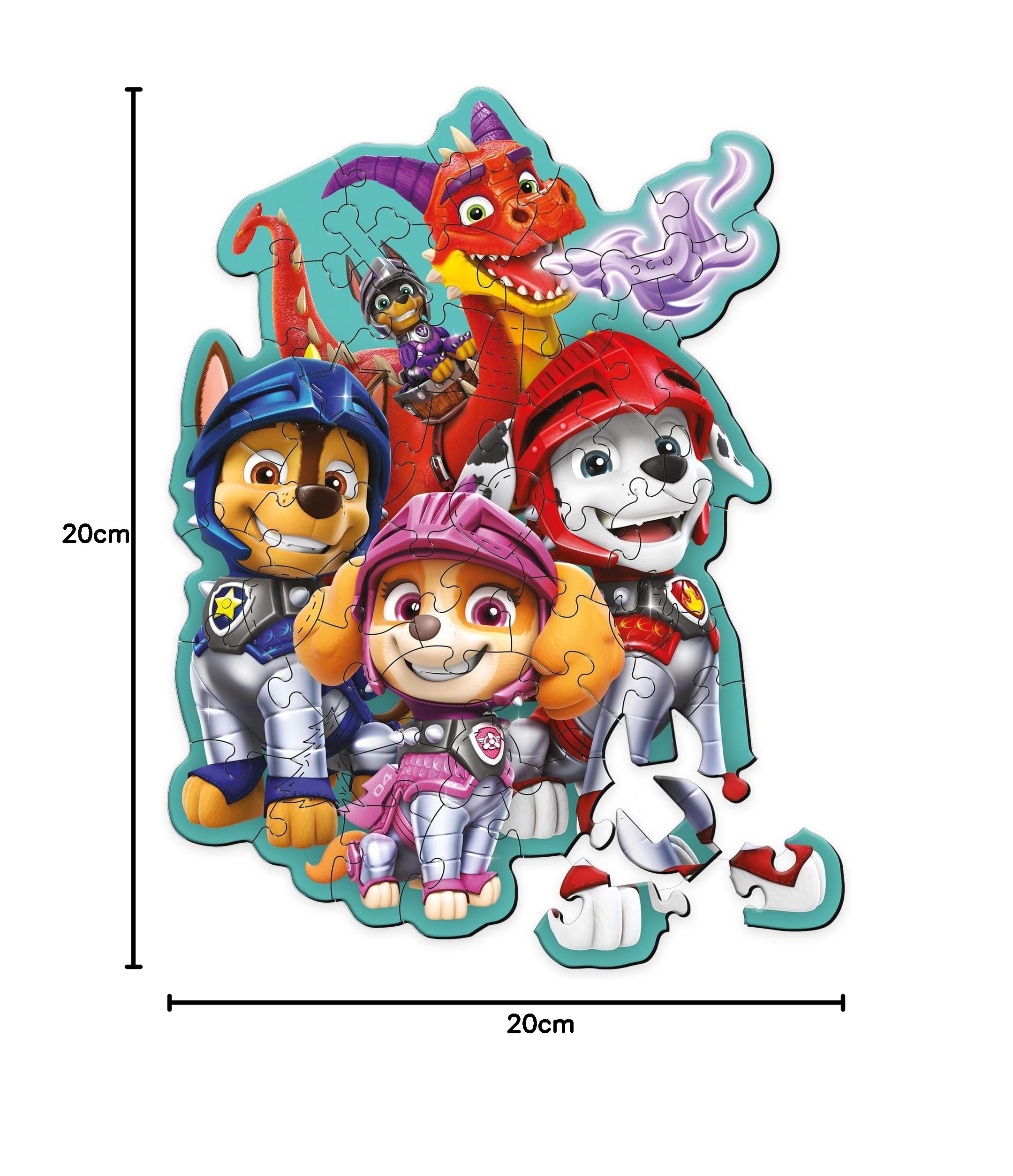 Trefl - Puzzle in Legno: PAW Patrol, Le Avventure della Squadra di Cuccioli - 50 Pezzi, Puzzle ad Incastro Wooden Puzzle, Forme Irregolari, 10 Personaggi, per Bambini dai 5 anni