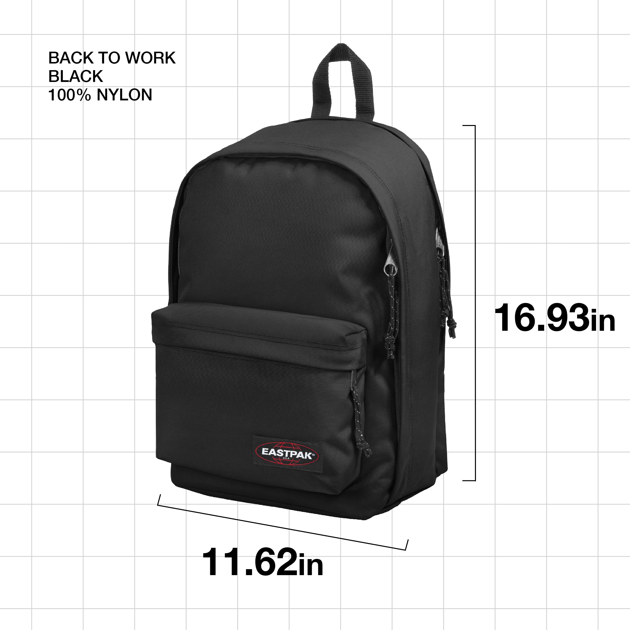 EASTPAK BACK TO WORK Rucksack, 27 cm, 27 L, Black (Schwarz) & BENCHMARK SINGLE Federmäppchen, 21 cm Black (Schwarz)