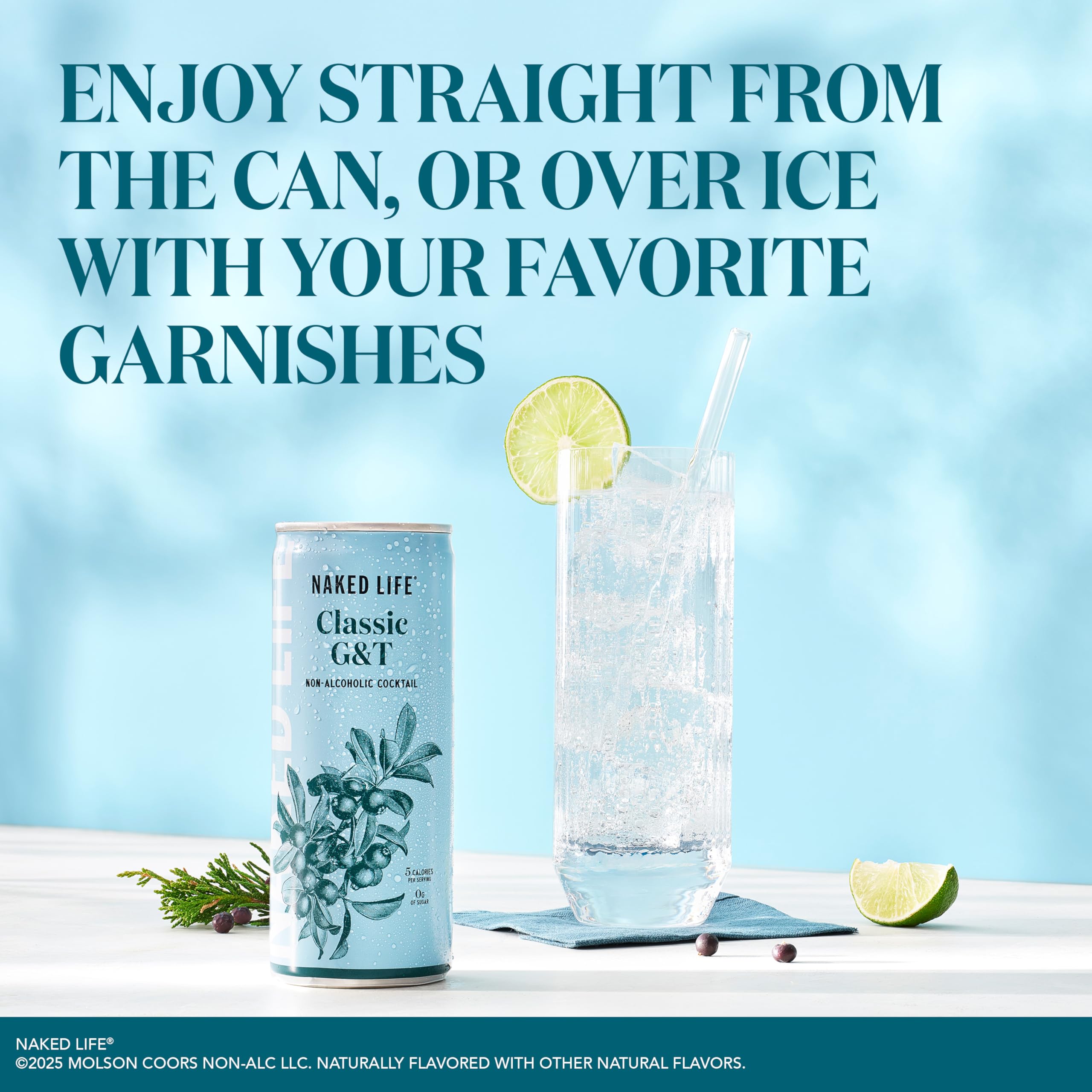 Naked Life Non-Alcoholic Drinks Classic G&T 8.4 Fl Oz Cans, Pack Of 4 + Negroni Spritz 8.4 Fl Oz Cans, Pack Of 4