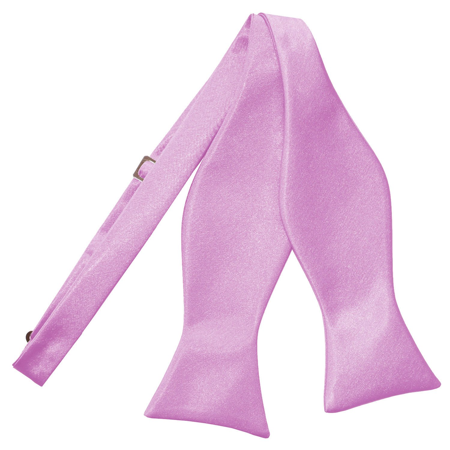 DQT Mens Plain Satin Self-Tie Bow Tie - Wedding, Business & Formal Wear - Lilac