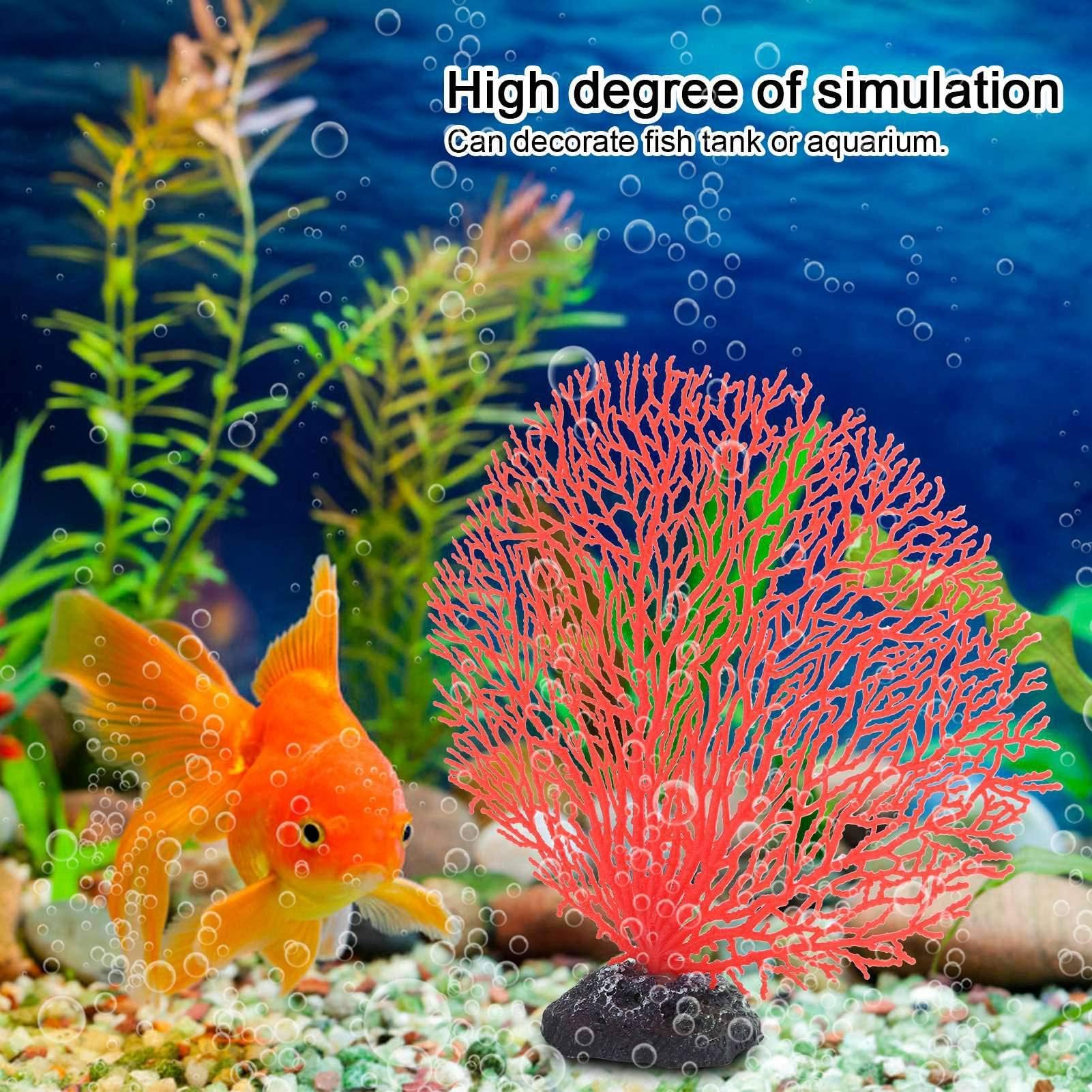 Tissting Corallo Artificiale per Acquario, Decorazione Realistica in PVC con Piante Finte per Pesci