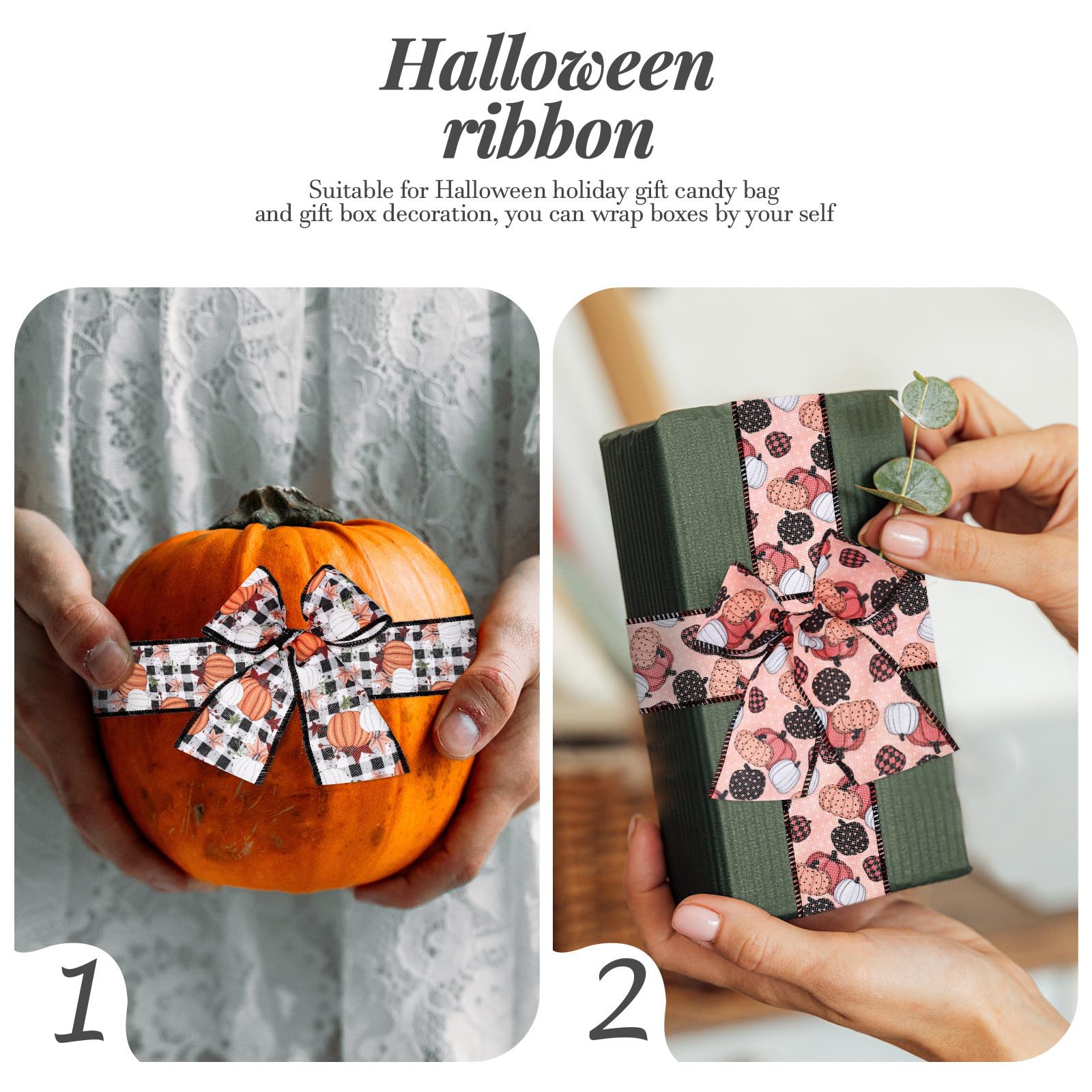 Didiseaon 16 Rouleaux Ruban Décoratif Halloween en Polyester 63mm Bords