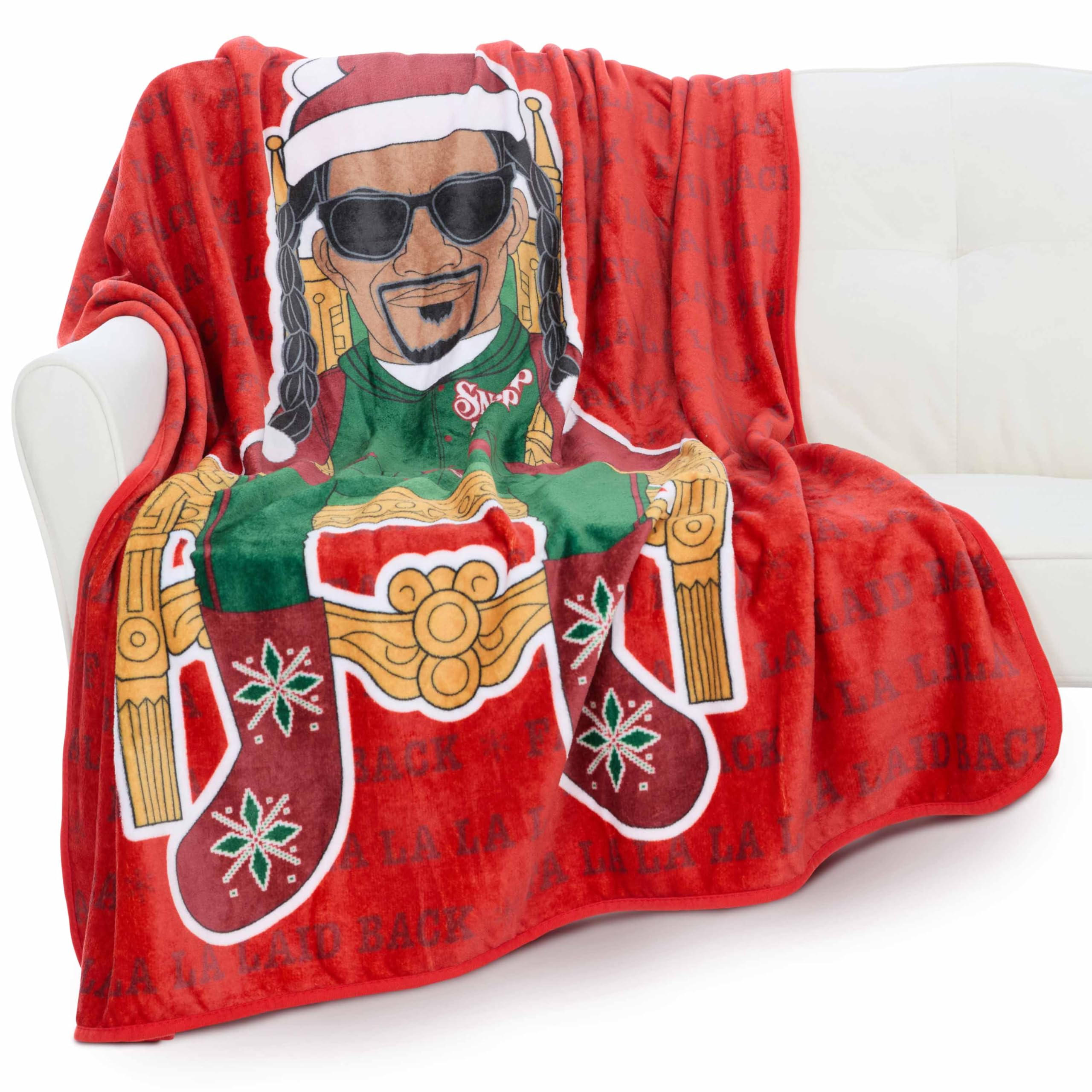 Snoop Dogg Christmas Throw Blanket – 50" x 60" Cozy Soft Fleece Blanket for Couch, Snoop on The Stoop, Secret Santa Collectible