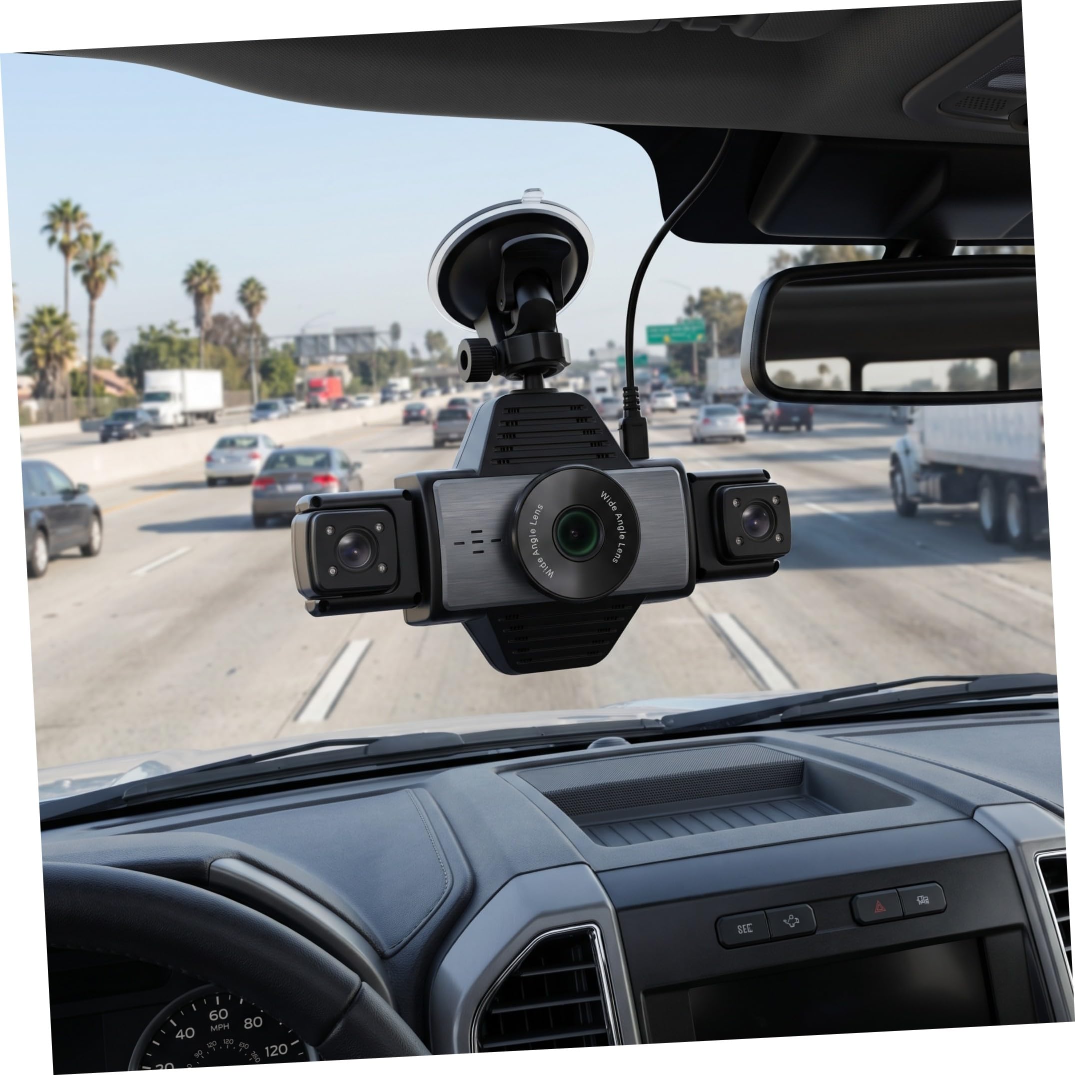 Videoregistratore Auto a Cinque Vie 2k in Abs Nero con Wifi