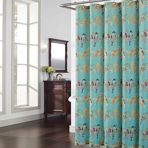 Aqua Curtains With Birds Amazon Com