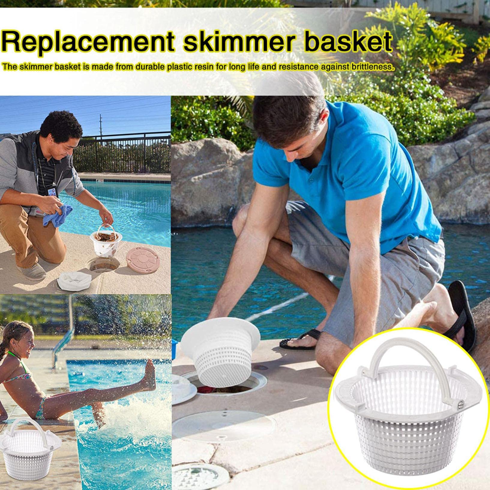 Poignée De Panier De Skimmer Pour Piscine - Avec Crochet En T, Pour Retirer Les Débris Facilement Et Proprement - 6