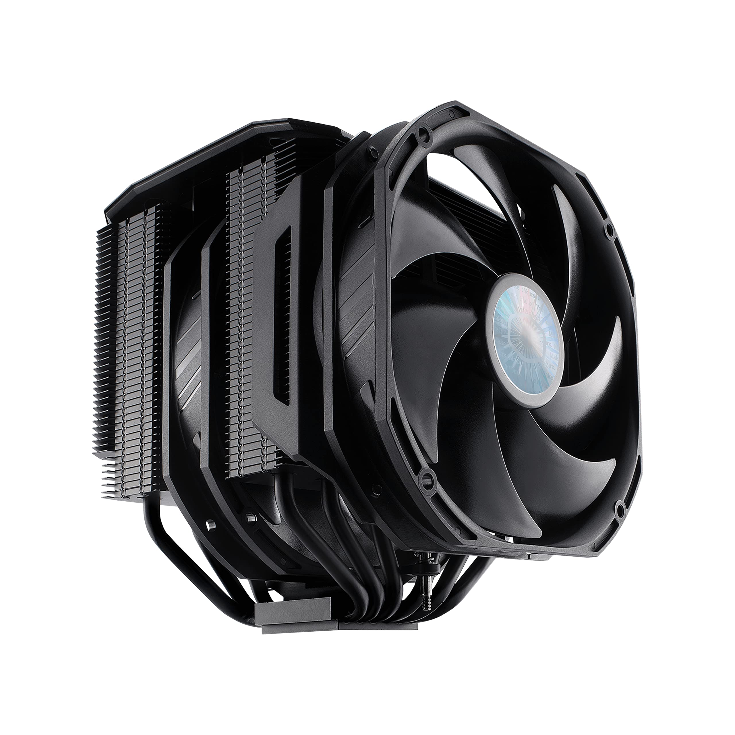 Cooler Master MasterAir MA624 Stealth Dissipatore CPU - Radiatore Doppia Torre, Ventole Push-Pull SickleFlow 140 V2, 6 Tubi Calore, RAM Illimitata, Finitura Nera Opaca – Presa Compatibilità Universale