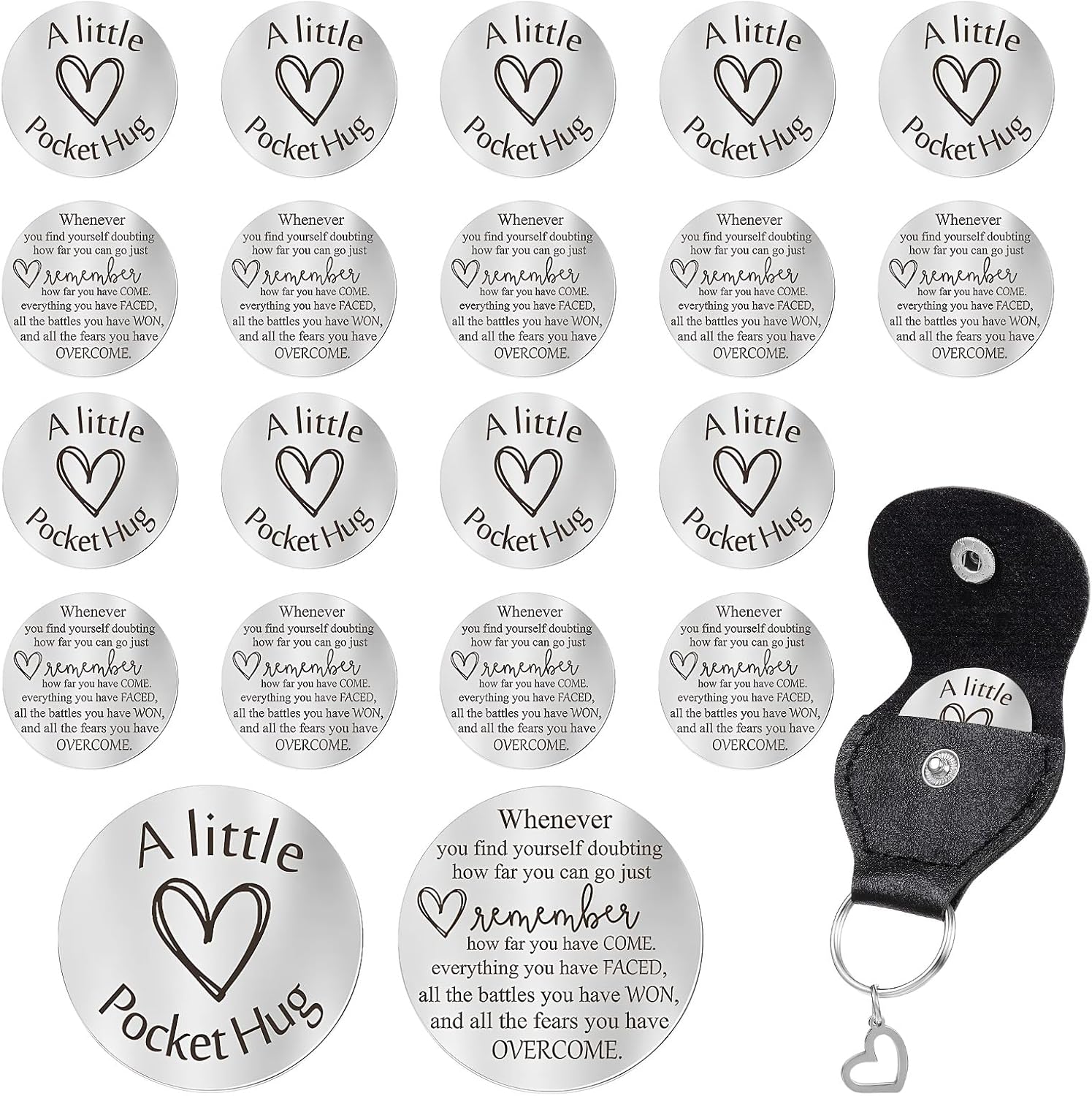 20 Set Pocket Hugs Token, Pocket Hug Keychain with Heart-Shaped Pendant for Friends Coworkers Family - Encouragement of Love|Meaningful Gifts