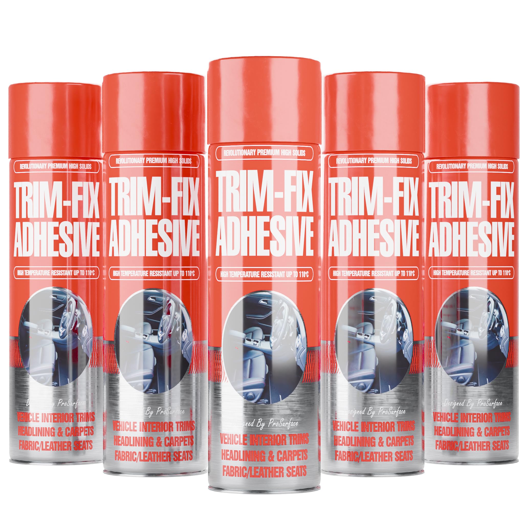 5 Pack Trim Fix 500ml High Temperature Adhesive Glue Spray for Van Lining Carpet (5)