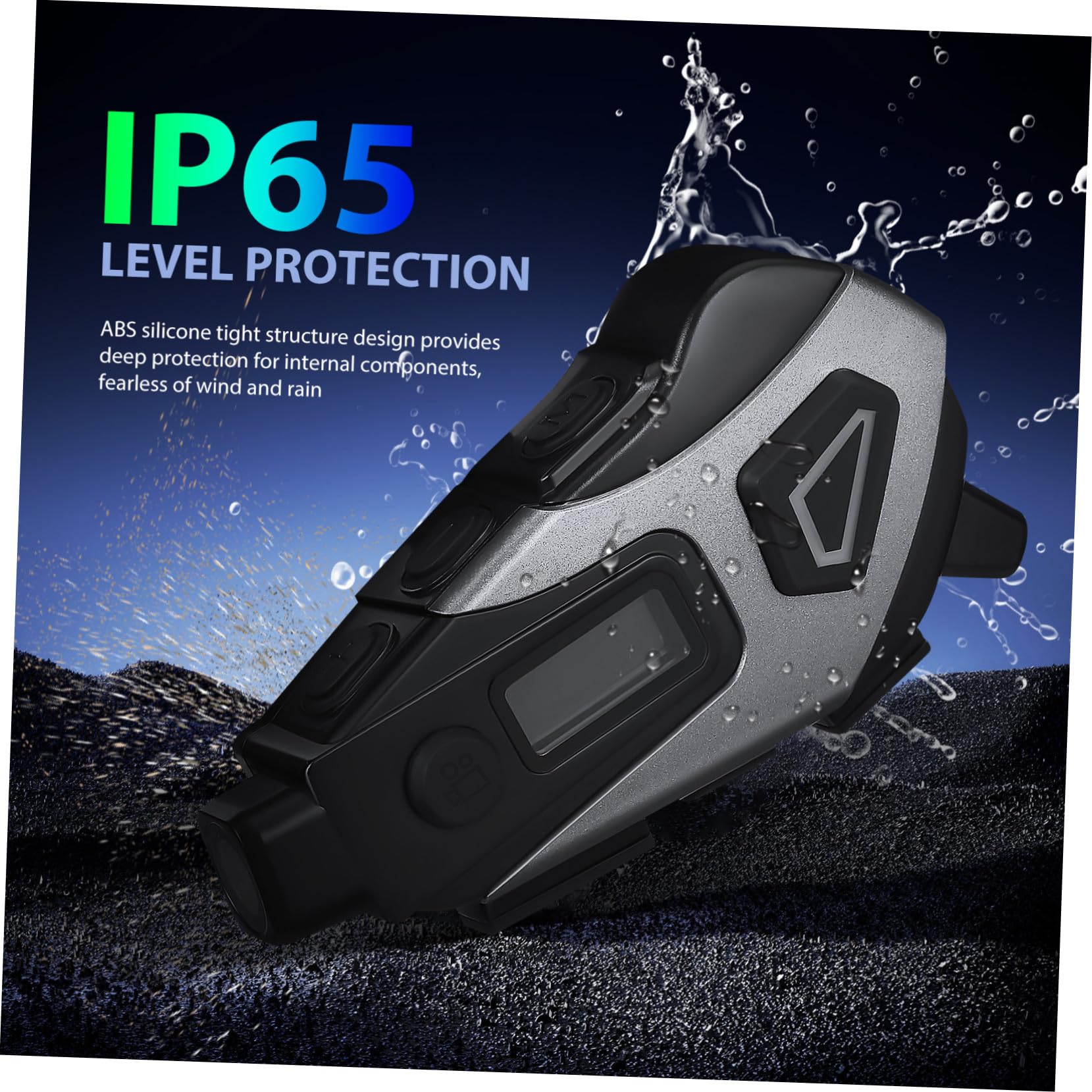 Ciieeo 1200mah Auricolare per Moto Cancellazione del Rumore Cuffie da Casco Stereo Microfono Incluso di Memoria per Ciclismo e Guida Inglese