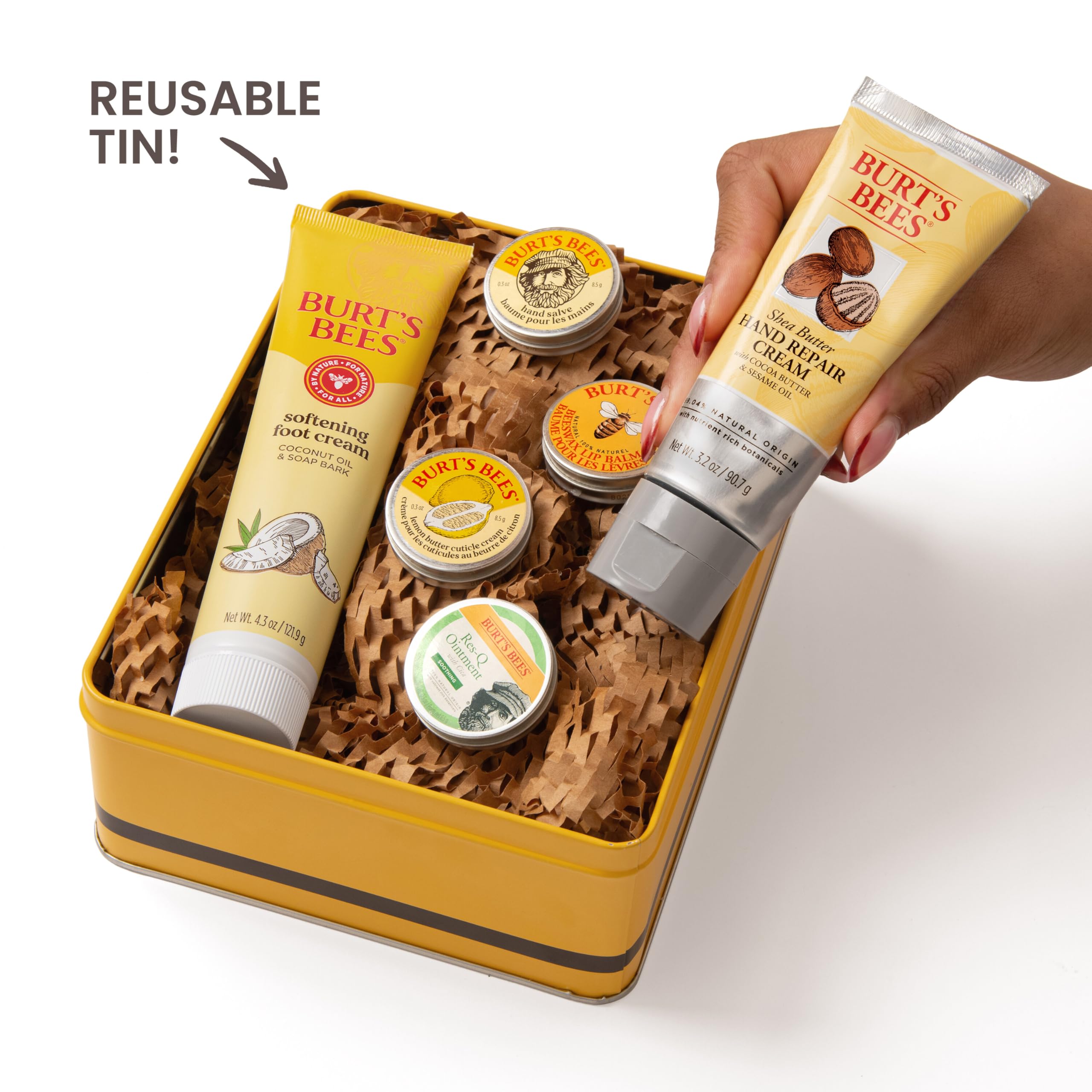 Burt's Bees Timeless Minis Kit, With Coconut Foot Cream, Milk and Honey Body Lotion, Deep Cleansing Cream, Res-Q Ointment, Hand Salve and Beeswax Lip Balm, Natural Origin Skin Care, 1 Kit: Classics Set 6 Piece Set