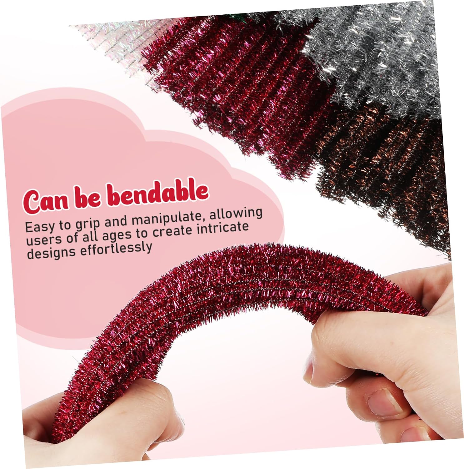 Tinsel Pipe Cleaners 500pcs for Crafts Halloween Season Flexible
