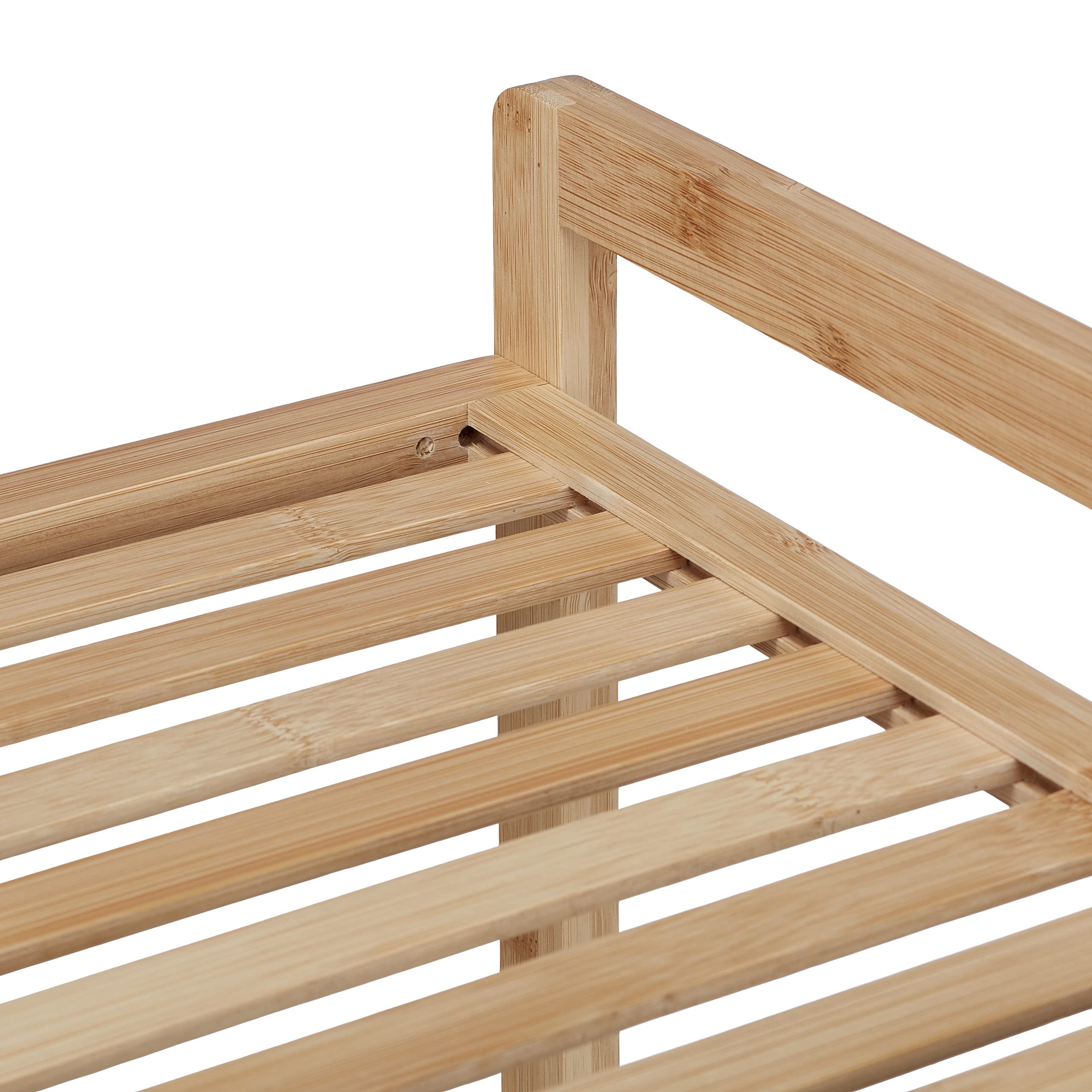 Relaxdays Estantería Bambú, 70 x 40 x 30 cm Aprox., Estante de Pie con 3 Baldas, Baño, Cocina, Salón, Autónoma, Natural