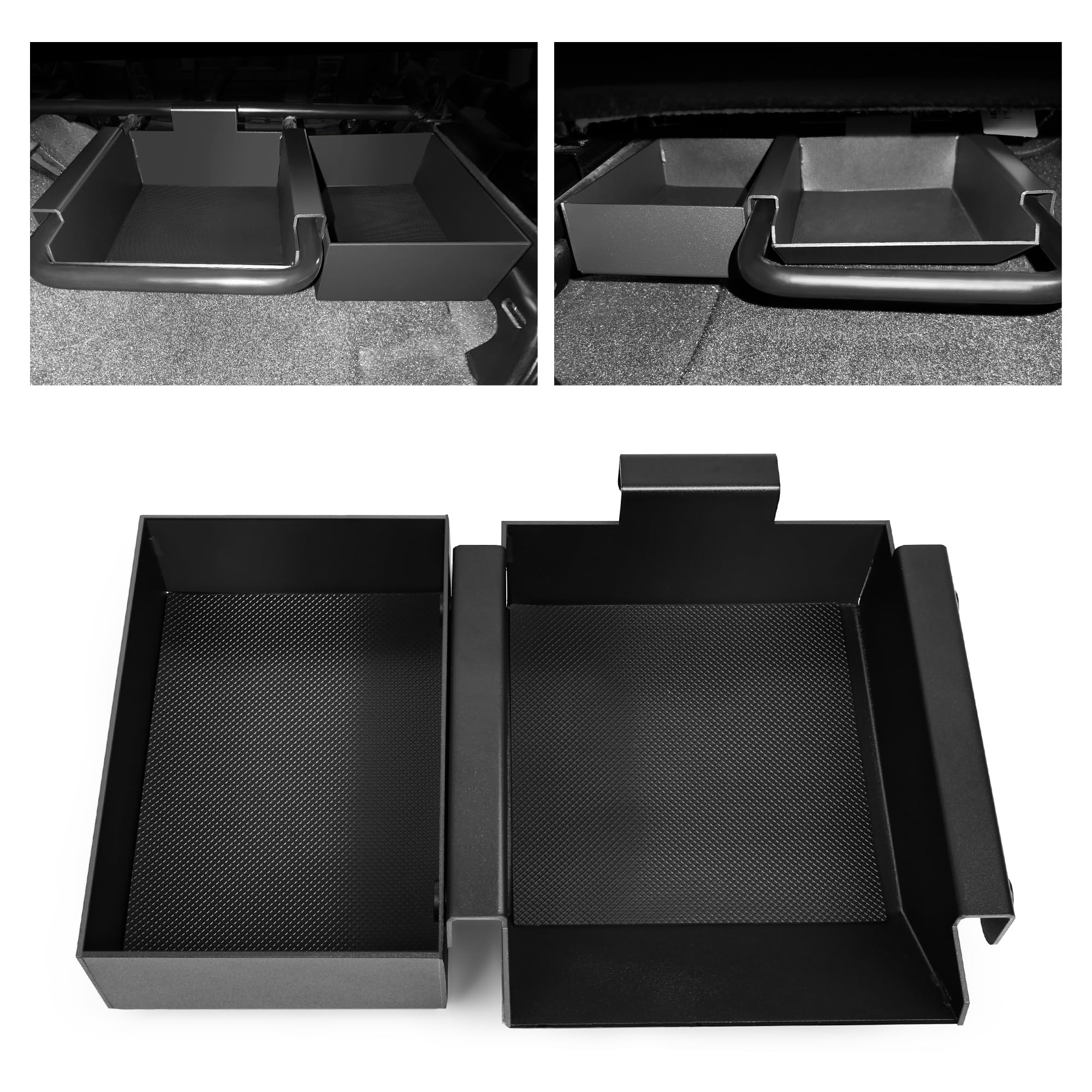 sukemichi Organizador de asiento delantero de coche para accesorios Jeep JL, bandeja de almacenamiento delantera debajo del asiento para Jeep Wrangler JL Gladiator JT 2018-2025, organizador de