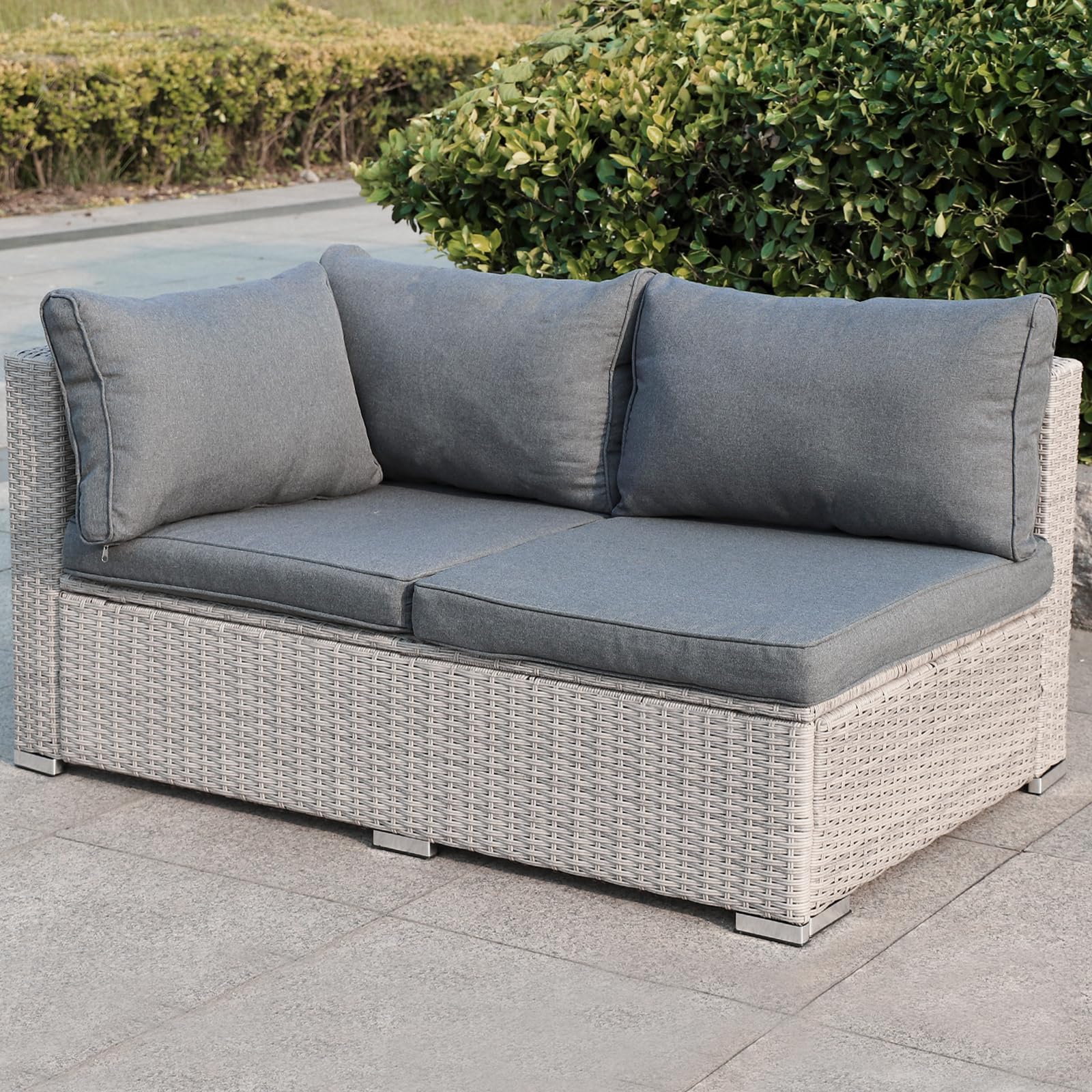 Gartenmöbel Lounge Set| 3-7 Personen viele Modelle| inkl. extra Dicke Kissen | Outdoor Loungemöbel Sitzgruppe Essgruppe Garnitur | Beige/Dunkelgrau