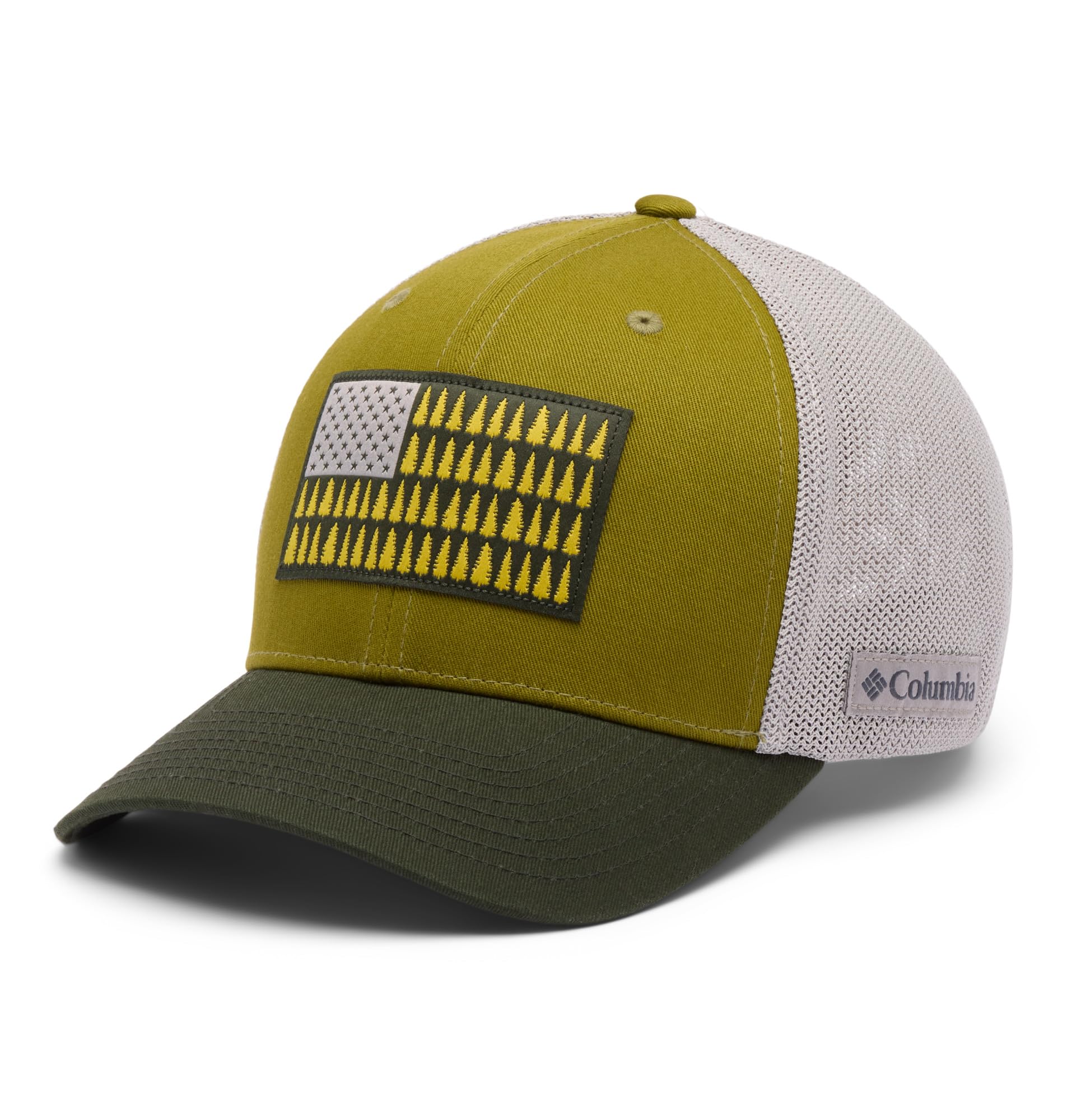 Columbia Unisex Adult PFG Logo Mesh Ball Cap (Mossy Green, Large)