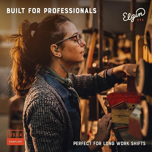 Miniatura 4 de Elgin Rumble - Auriculares Bluetooth para enchufe, 27 dB con reducción de ruido, micrófono con cancelación de ruido, batería de 20 horas, carcasa